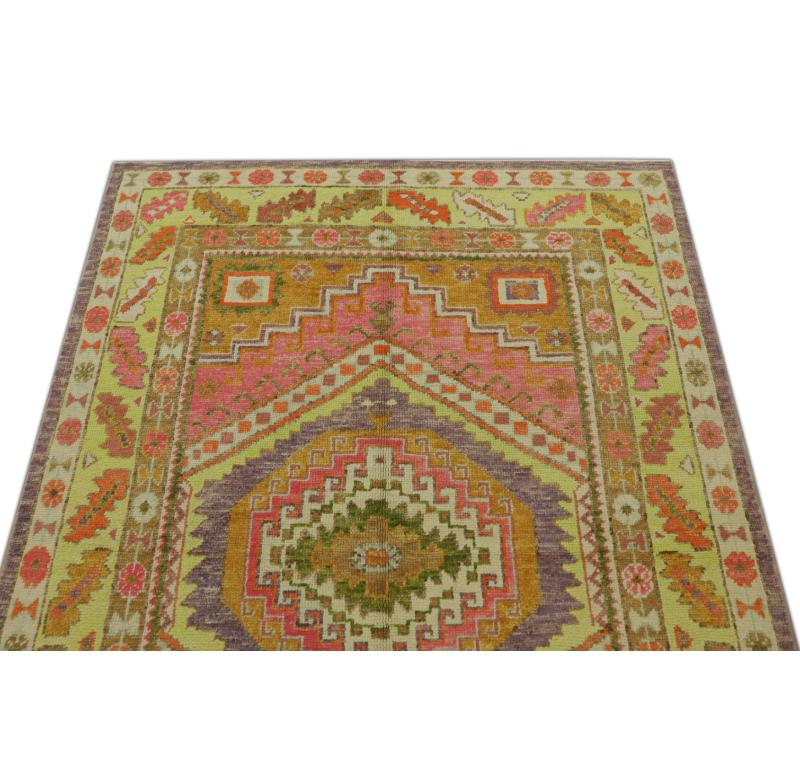 Hand-Knotted Oushak Rug Oriental Hand Knotted Turkish Oushak 5' x 6'9