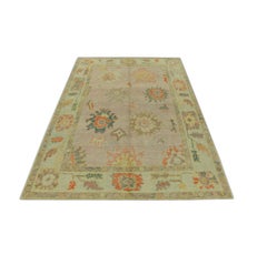 Oushak Rug Oriental Hand Knotted Turkish Oushak 5' x 7' #534