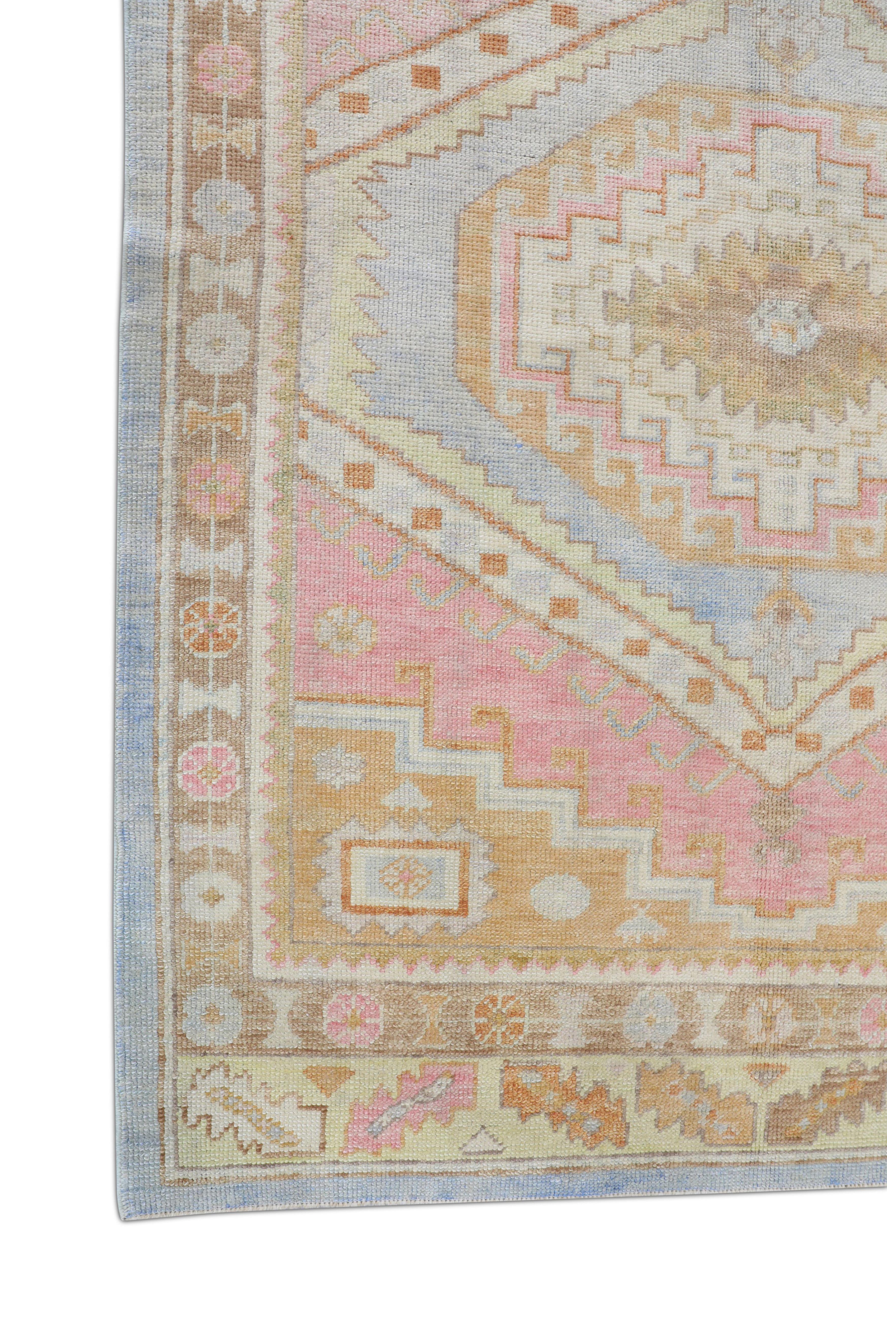 Tapis oriental noué à la main turc Oushak 5' x 7' n°551 Neuf - En vente à Houston, TX