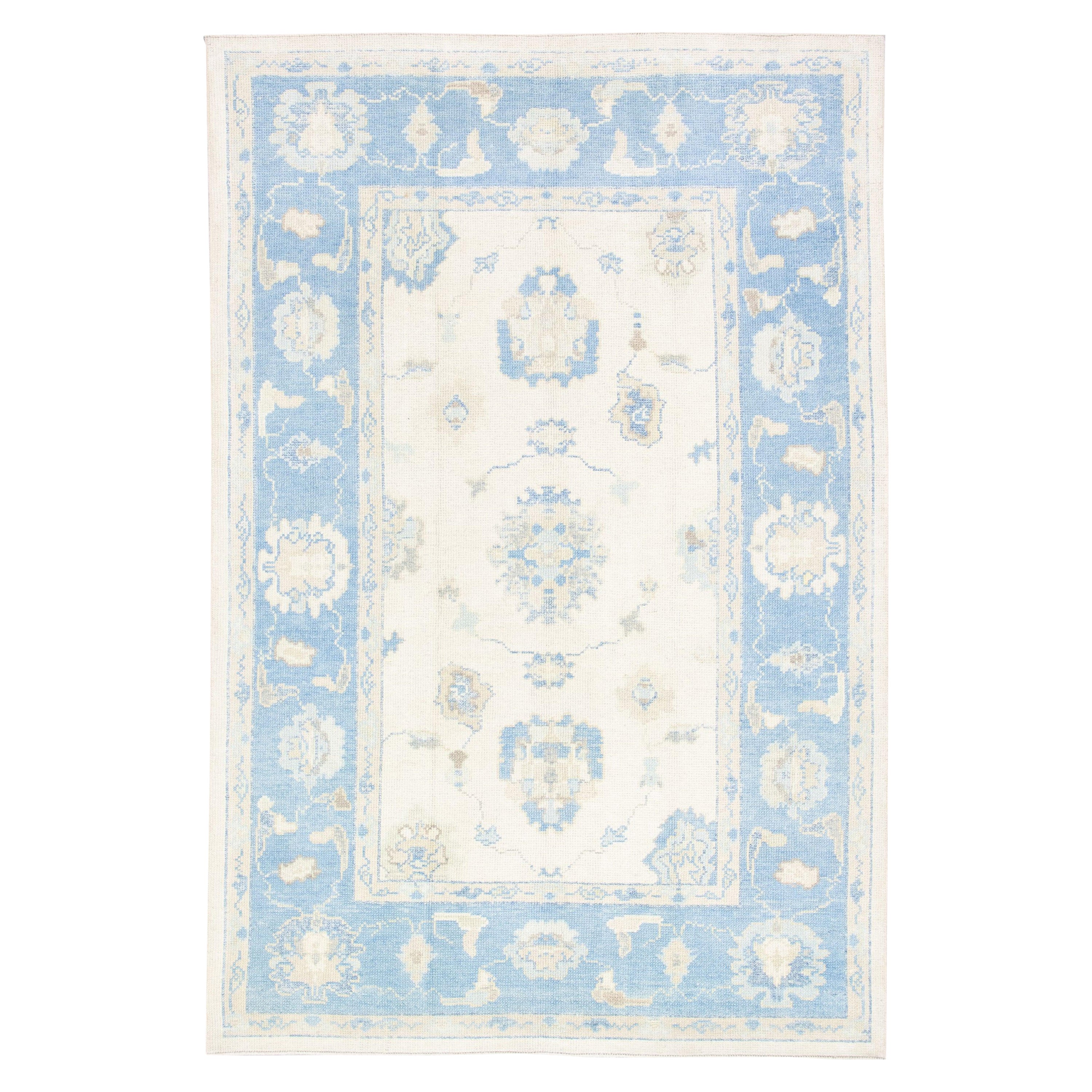 Oushak-Teppich Orientalischer handgeknüpfter türkischer Oushak 5' x 7'8" #2936