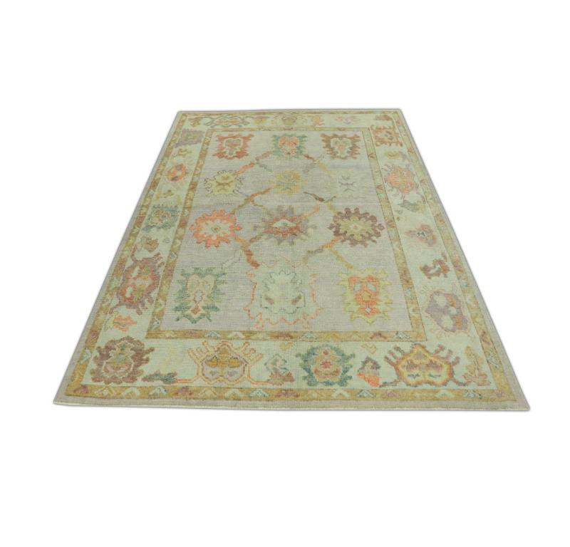 Tapis oriental noué à la main turc Oushak 5'1