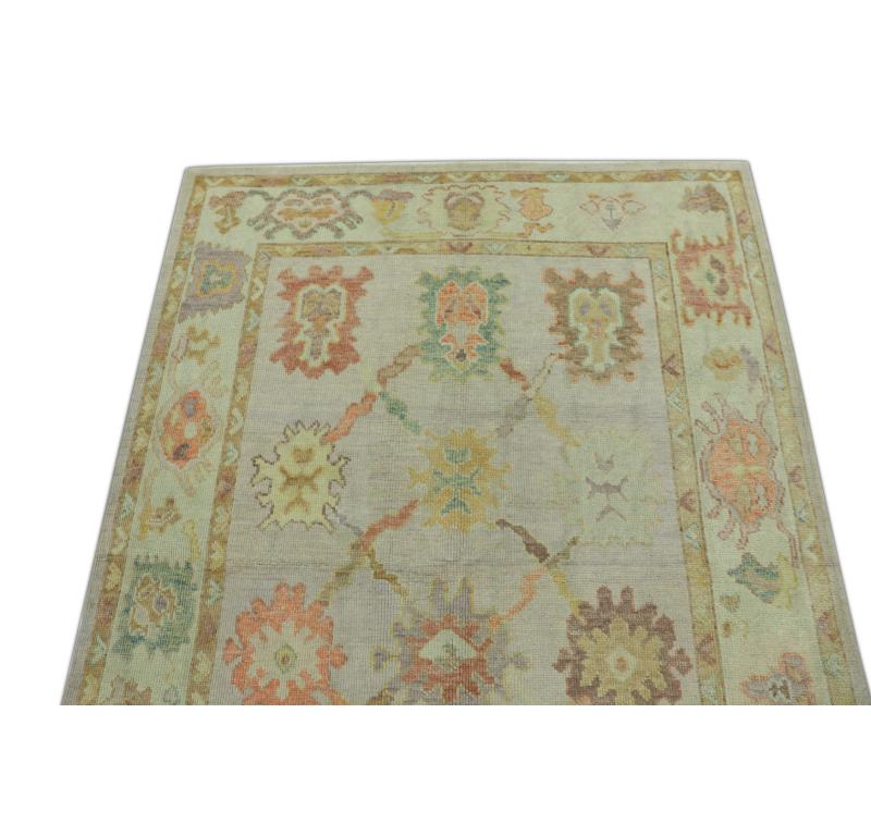 Turc Tapis oriental noué à la main turc Oushak 5'1