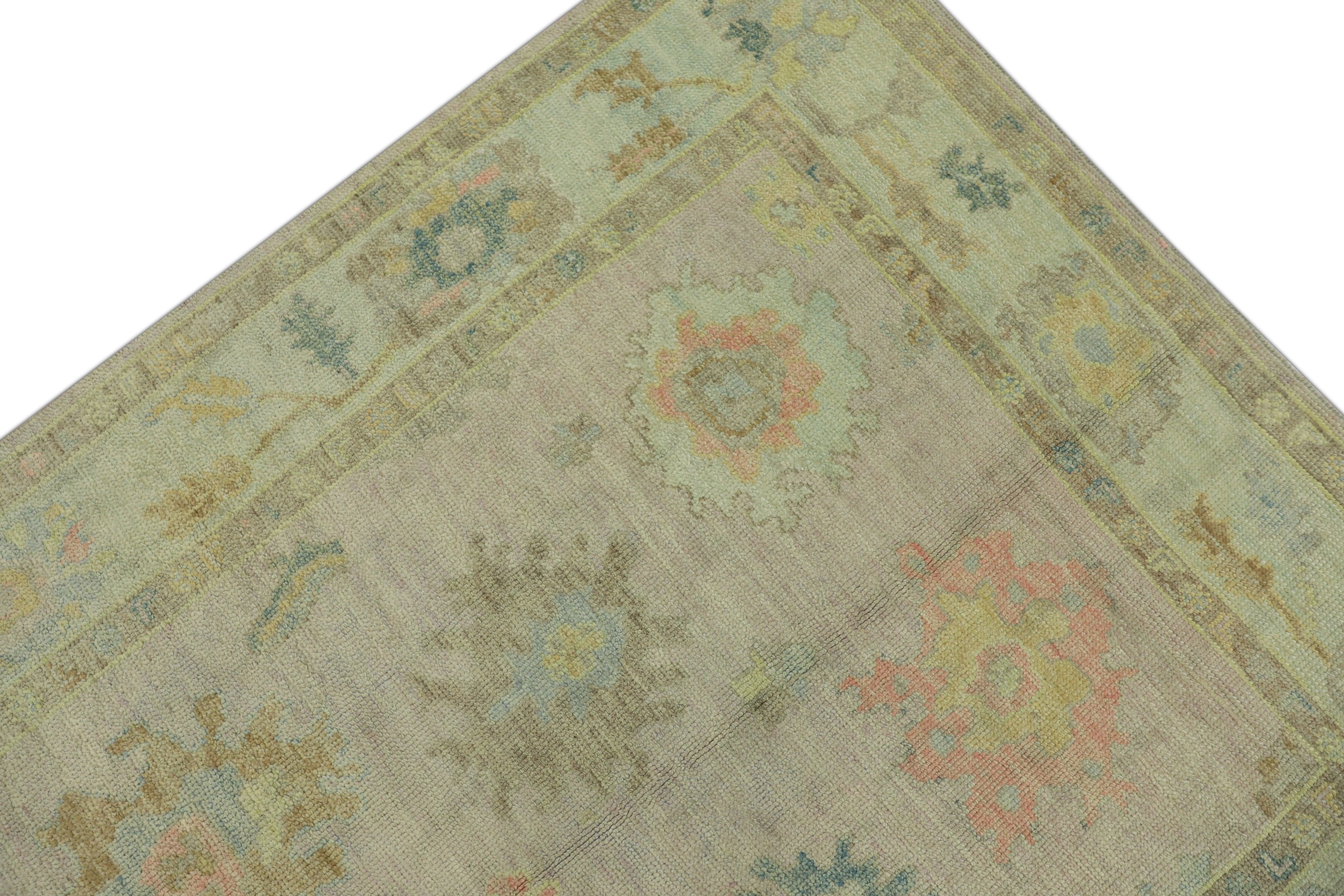Turc Tapis oriental noué à la main turc Oushak 5'1