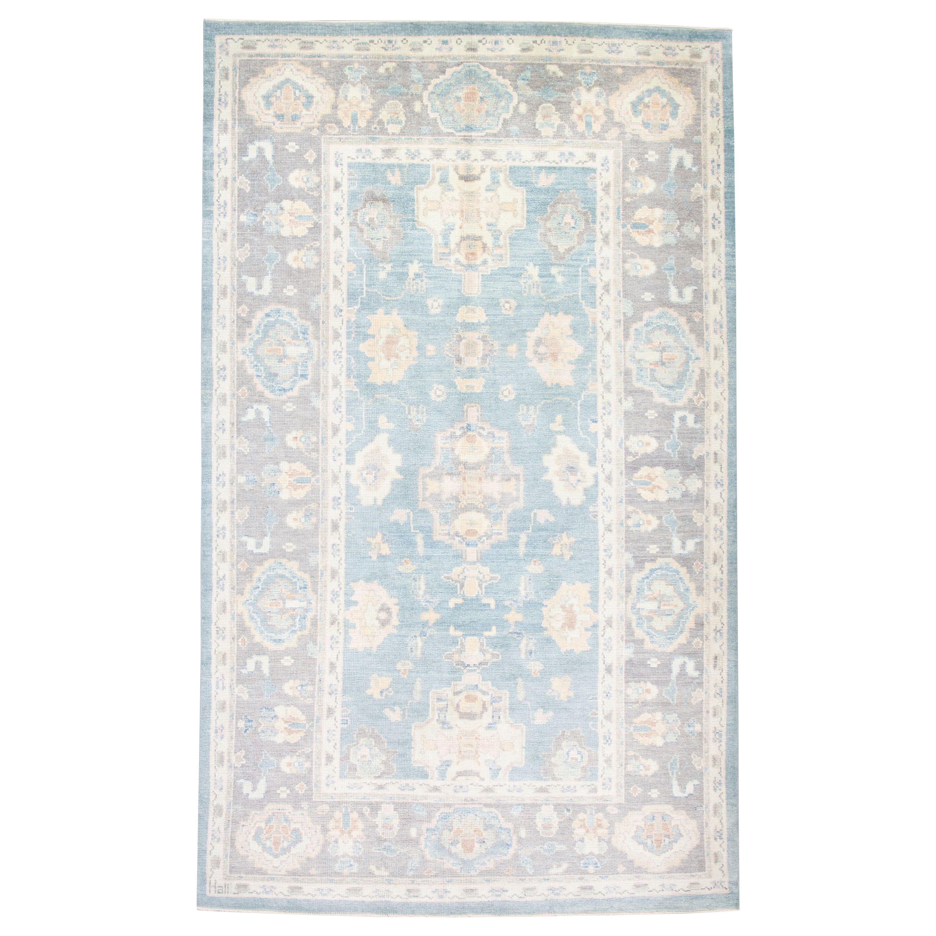 Oushak-Teppich Orientalischer handgeknüpfter türkischer Oushak 5'11" x 9'11" #3060