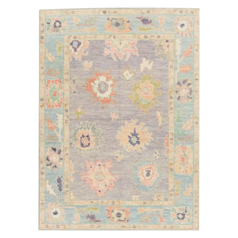 Oushak-Teppich Orientalischer handgeknüpfter türkischer Oushak 5'2" x 6'11" #2067