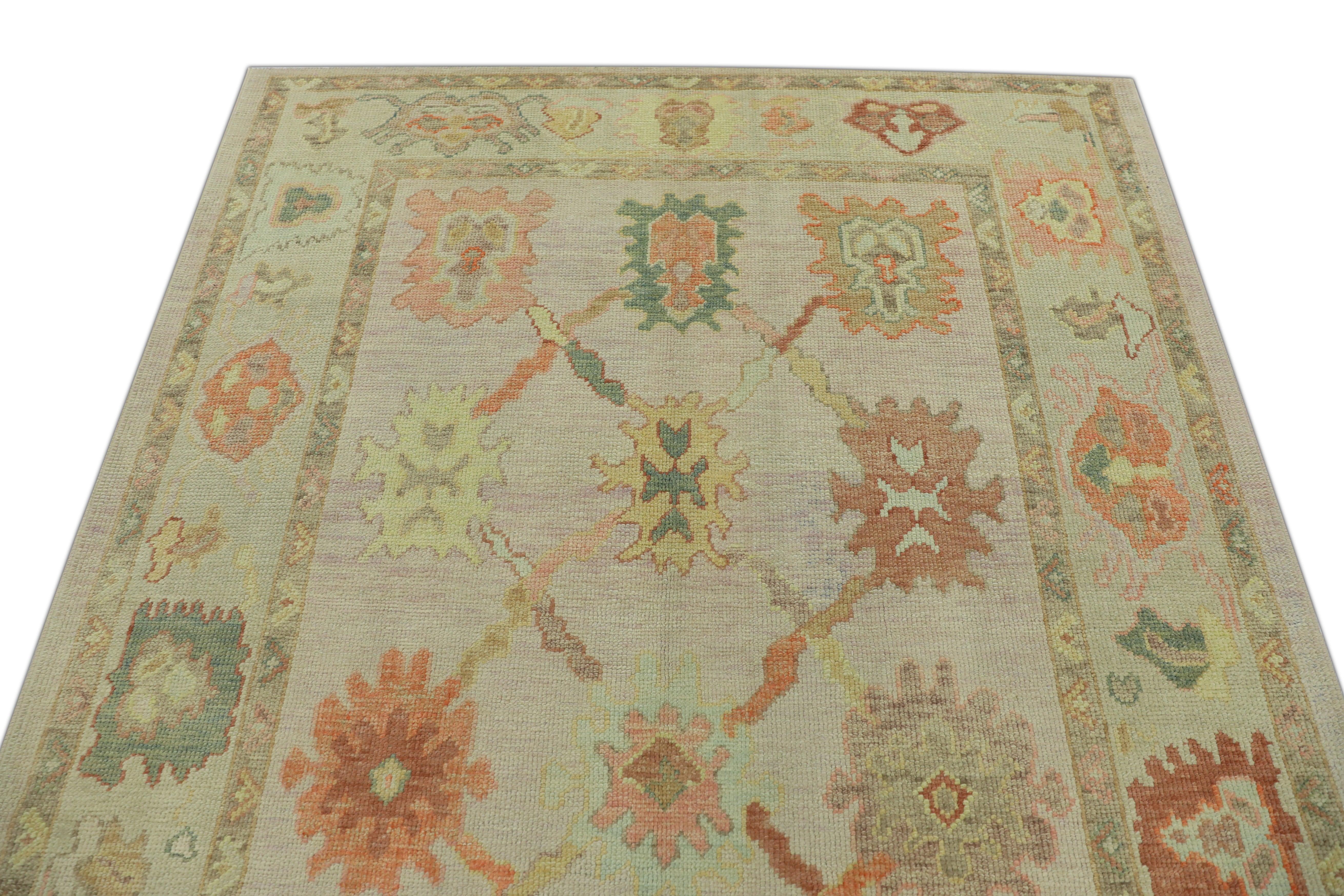 Oushak Rug Oriental Hand Knotted Turkish Oushak 5'3