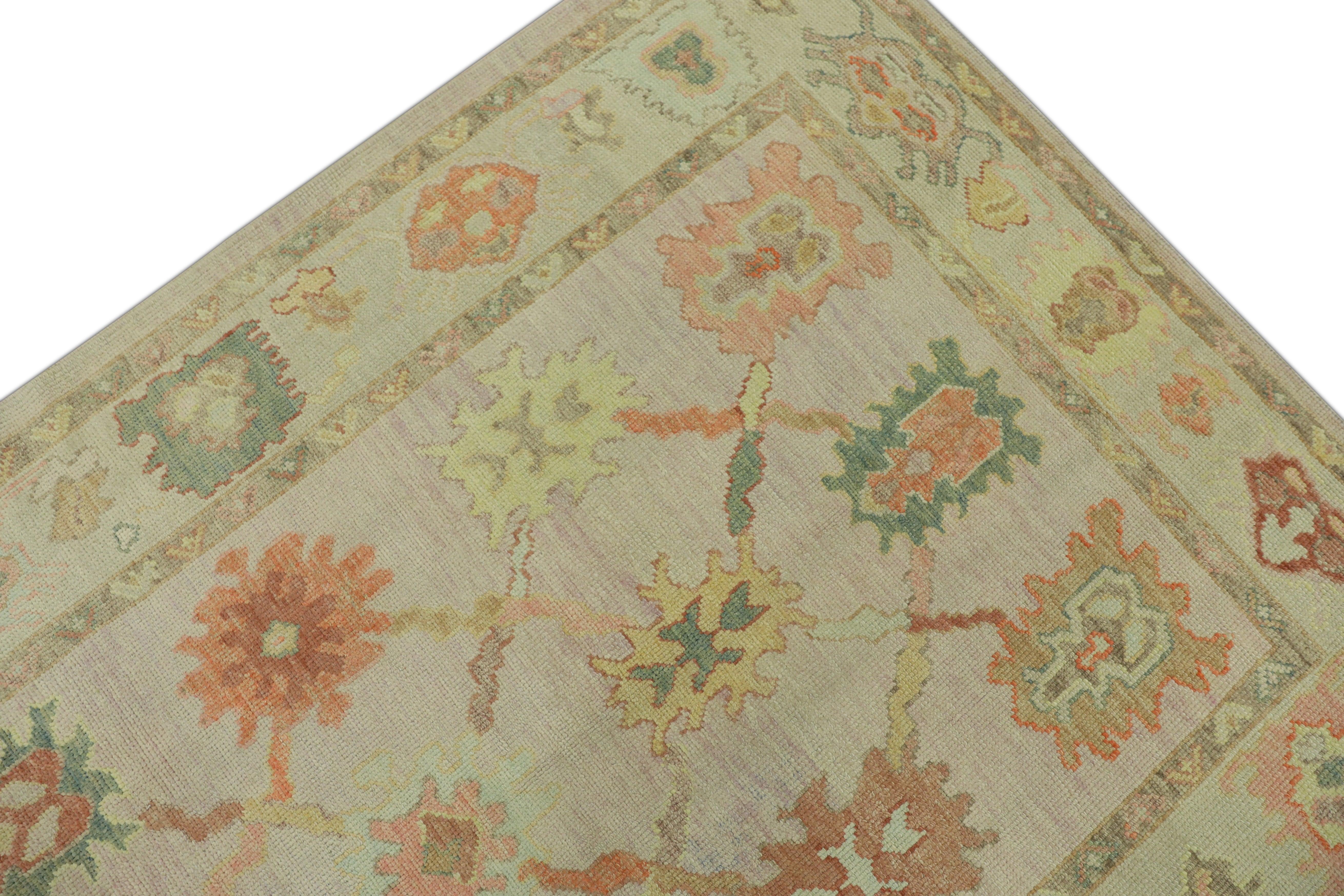Hand-Knotted Oushak Rug Oriental Hand Knotted Turkish Oushak 5'3
