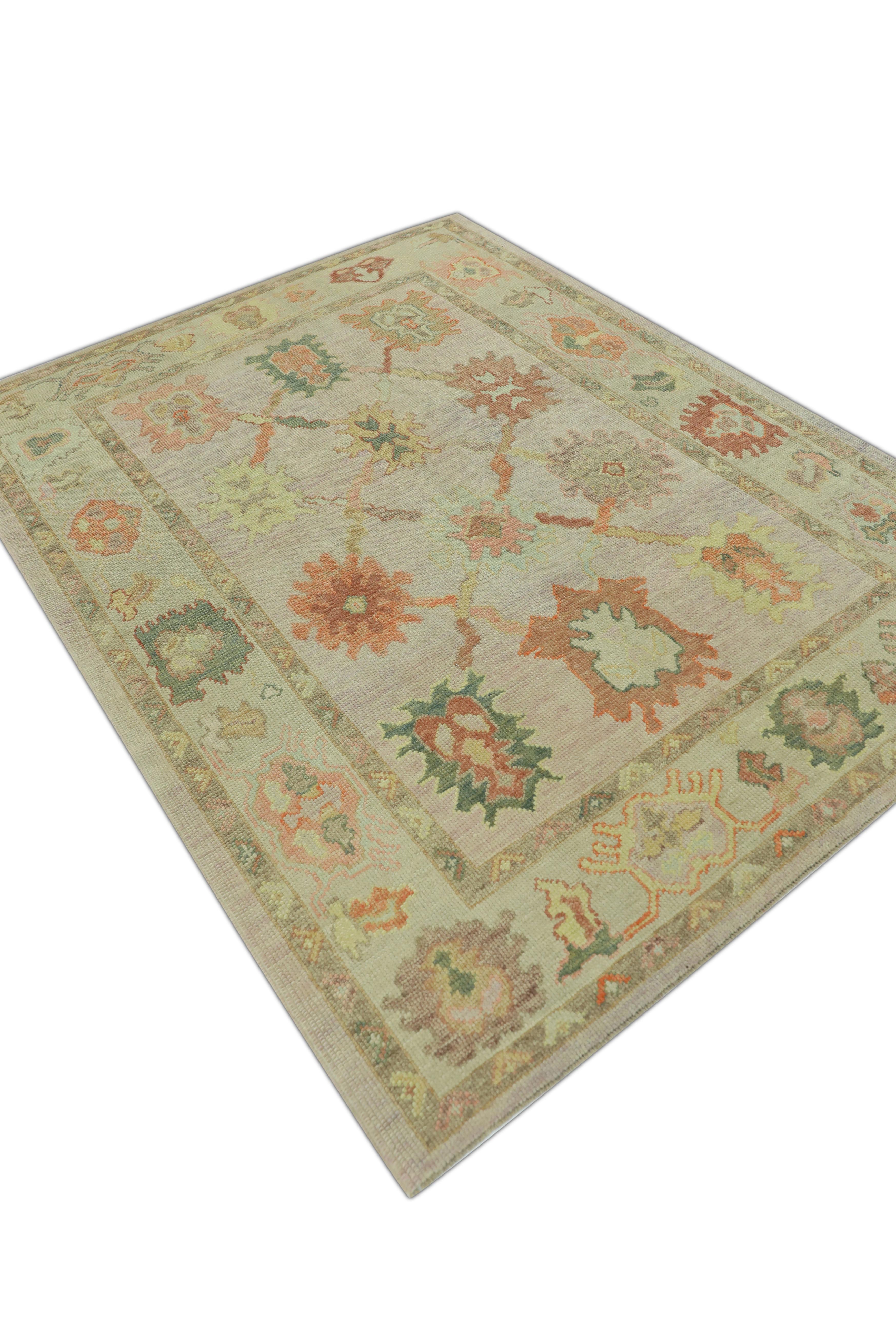 Oushak Rug Oriental Hand Knotted Turkish Oushak 5'3