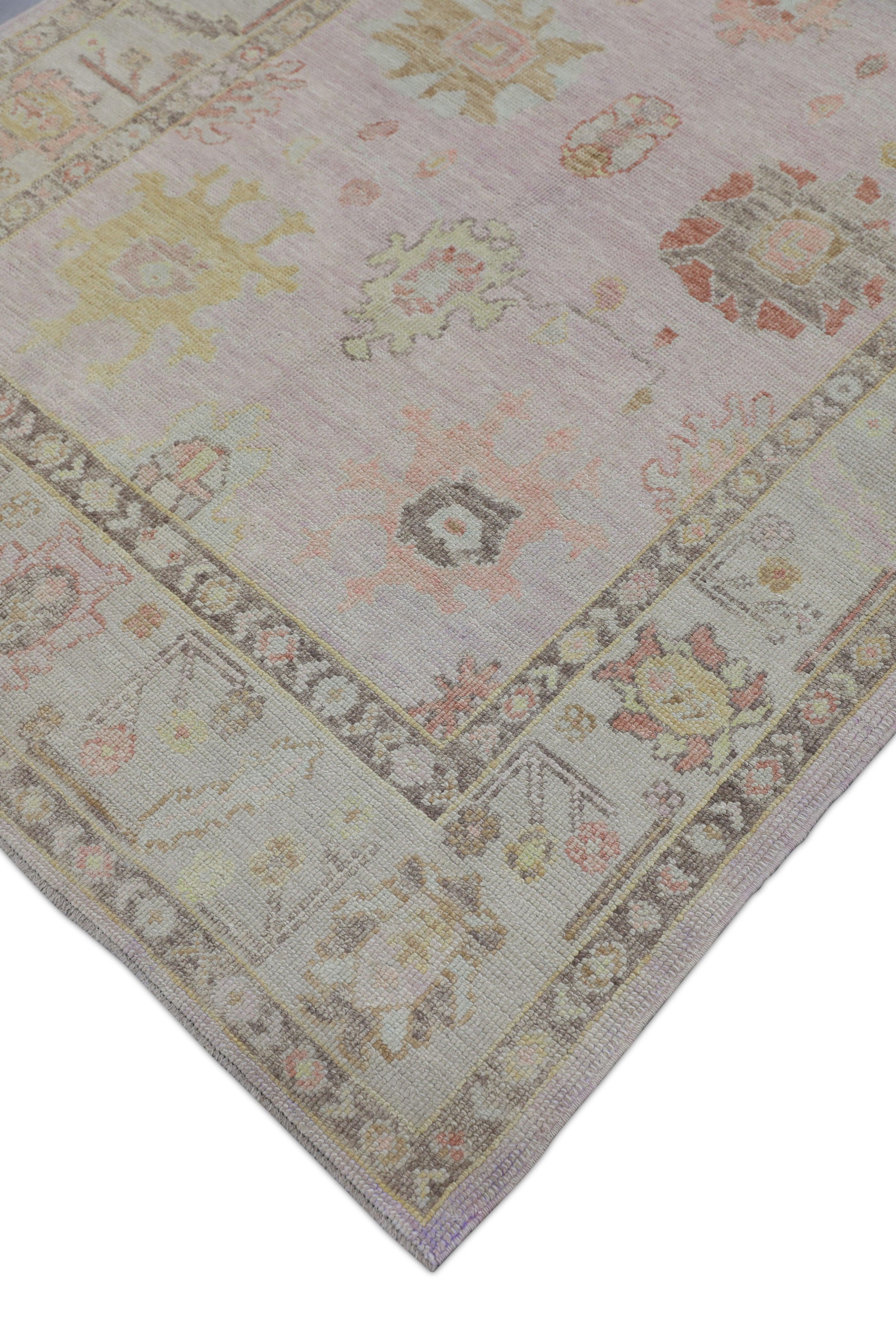 Turc Tapis oriental noué à la main turc Oushak 5'3