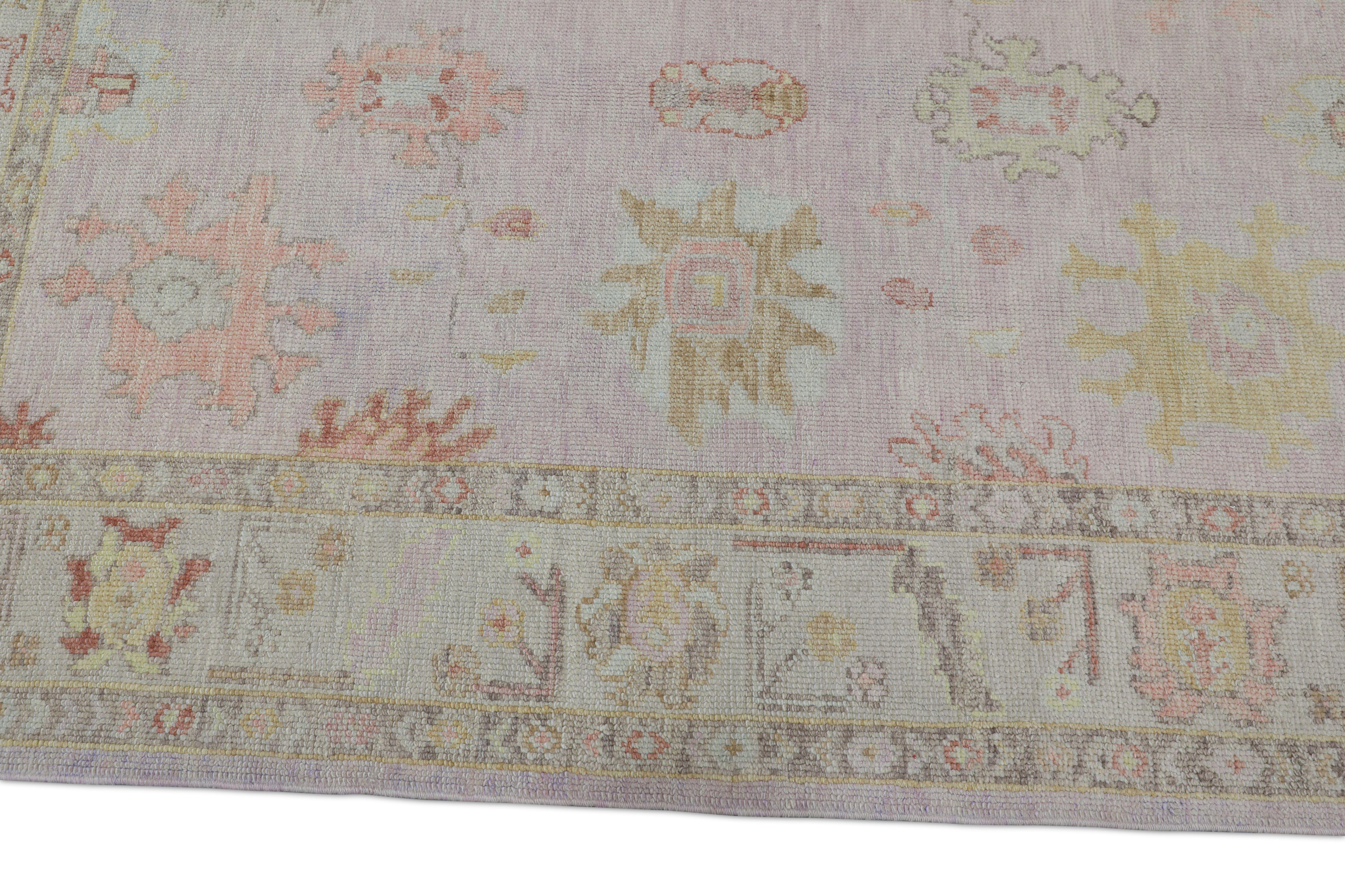 Noué à la main Tapis oriental noué à la main turc Oushak 5'3
