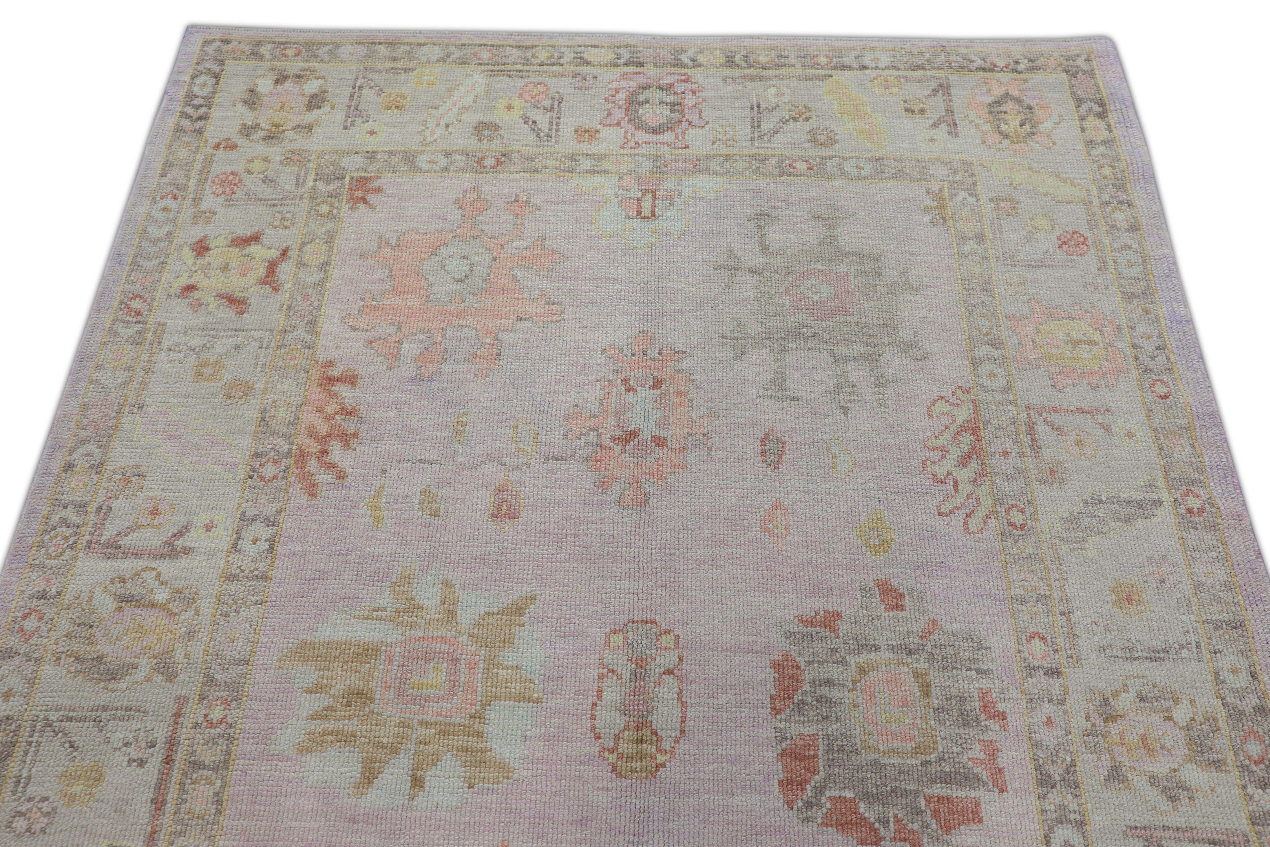Tapis oriental noué à la main turc Oushak 5'3