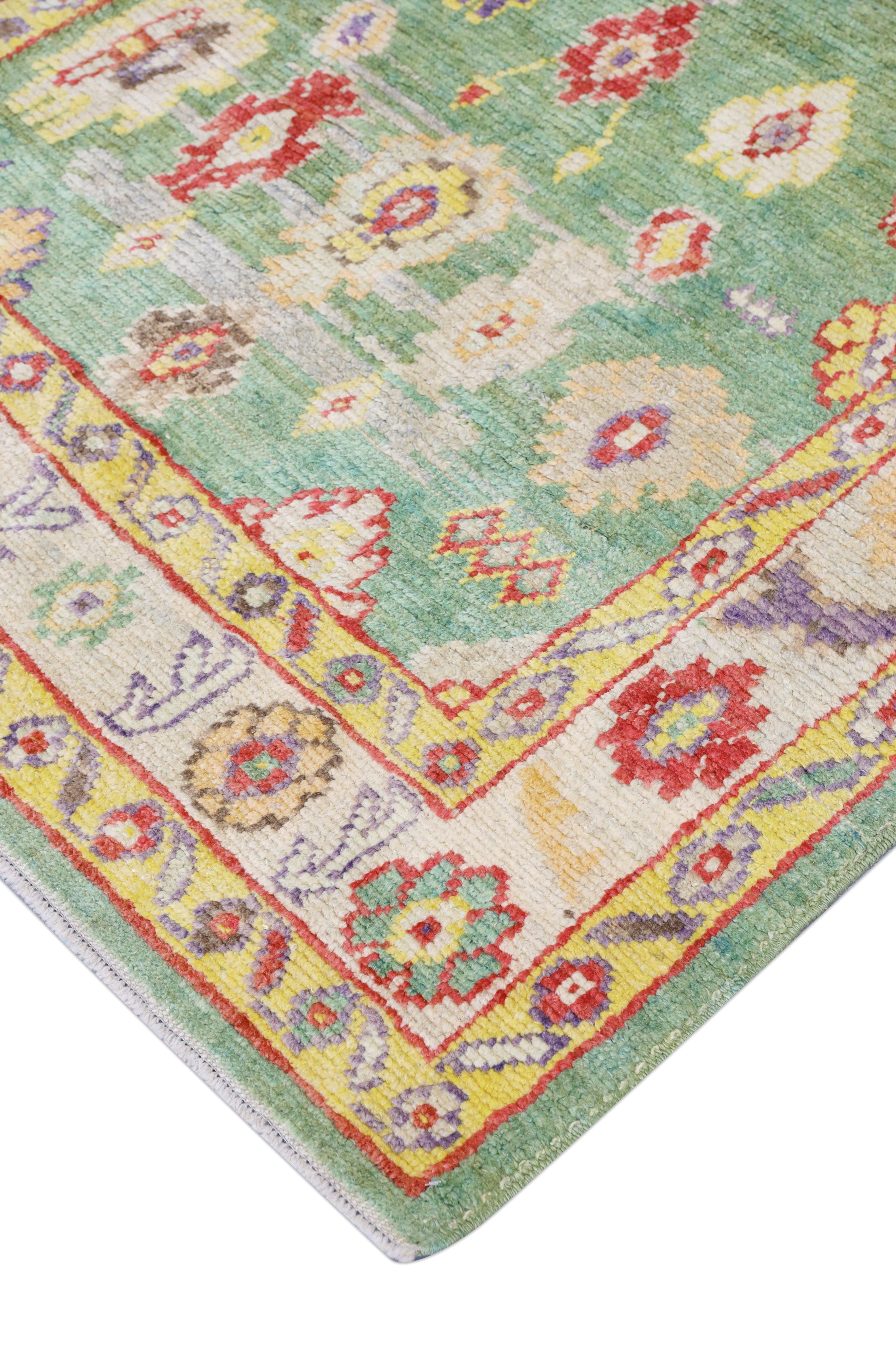 Oushak Rug Oriental Hand Knotted Turkish Oushak 5'4