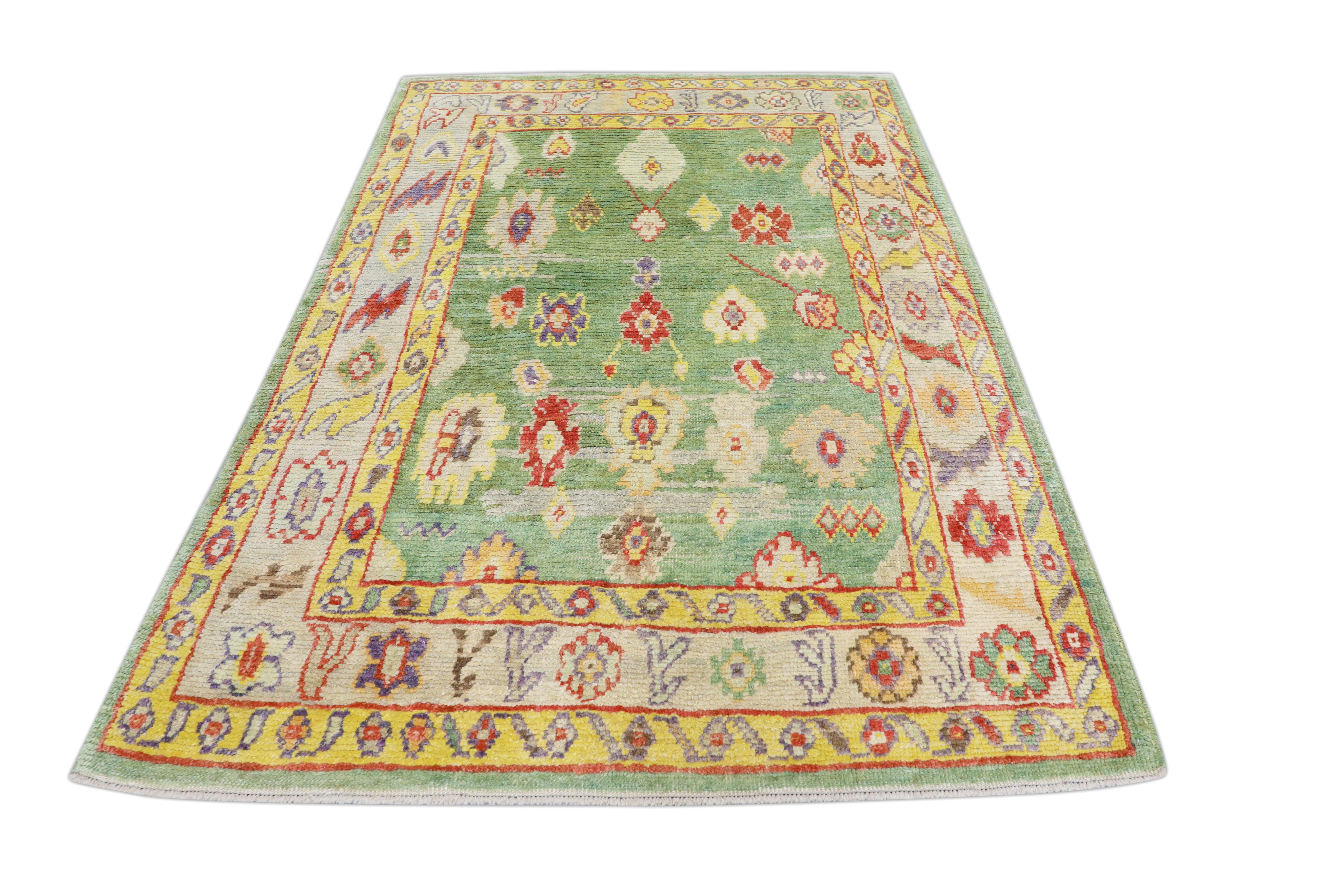 Oushak Rug Oriental Hand Knotted Turkish Oushak 5'4