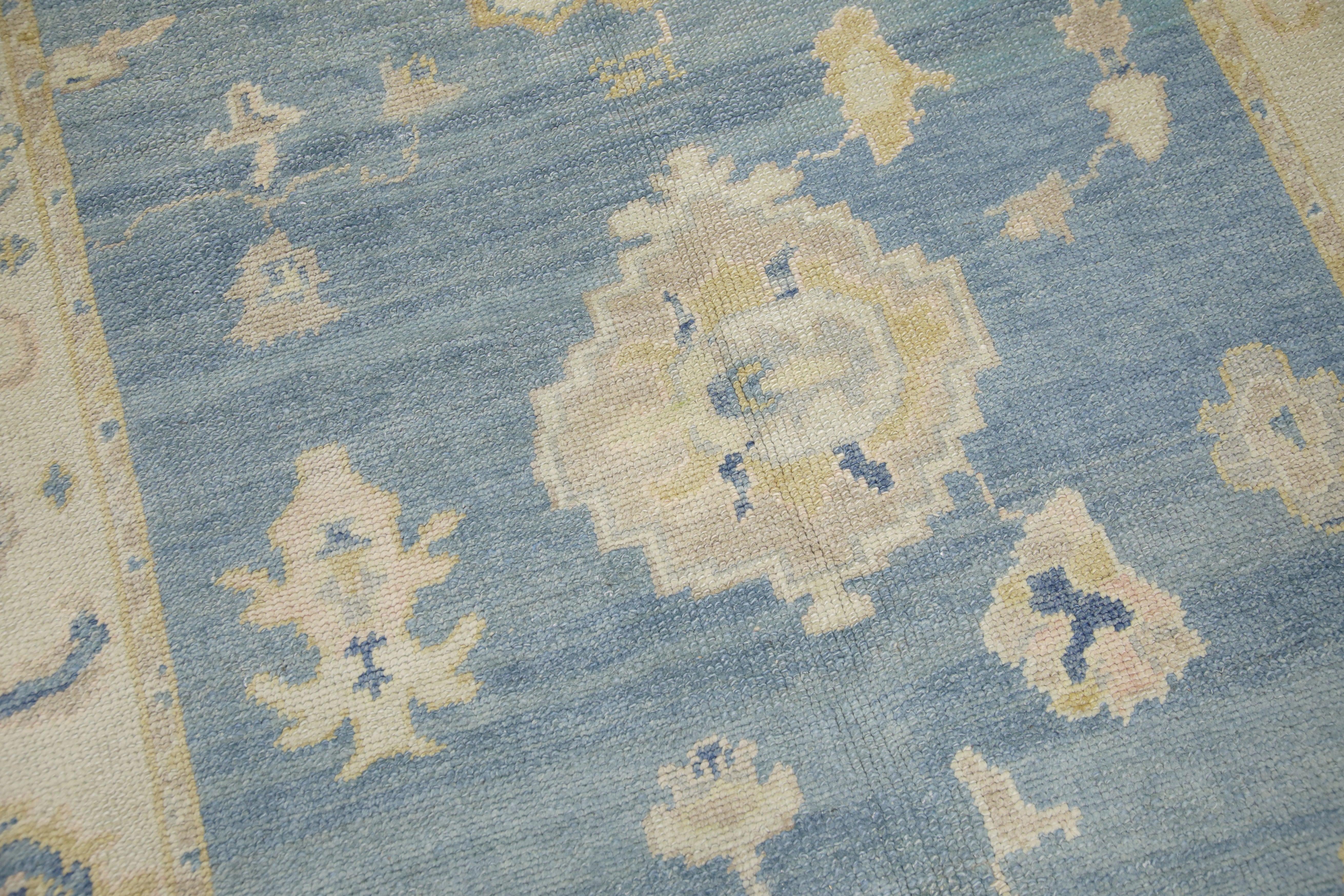 Tapis oriental noué à la main turc Oushak 5'5