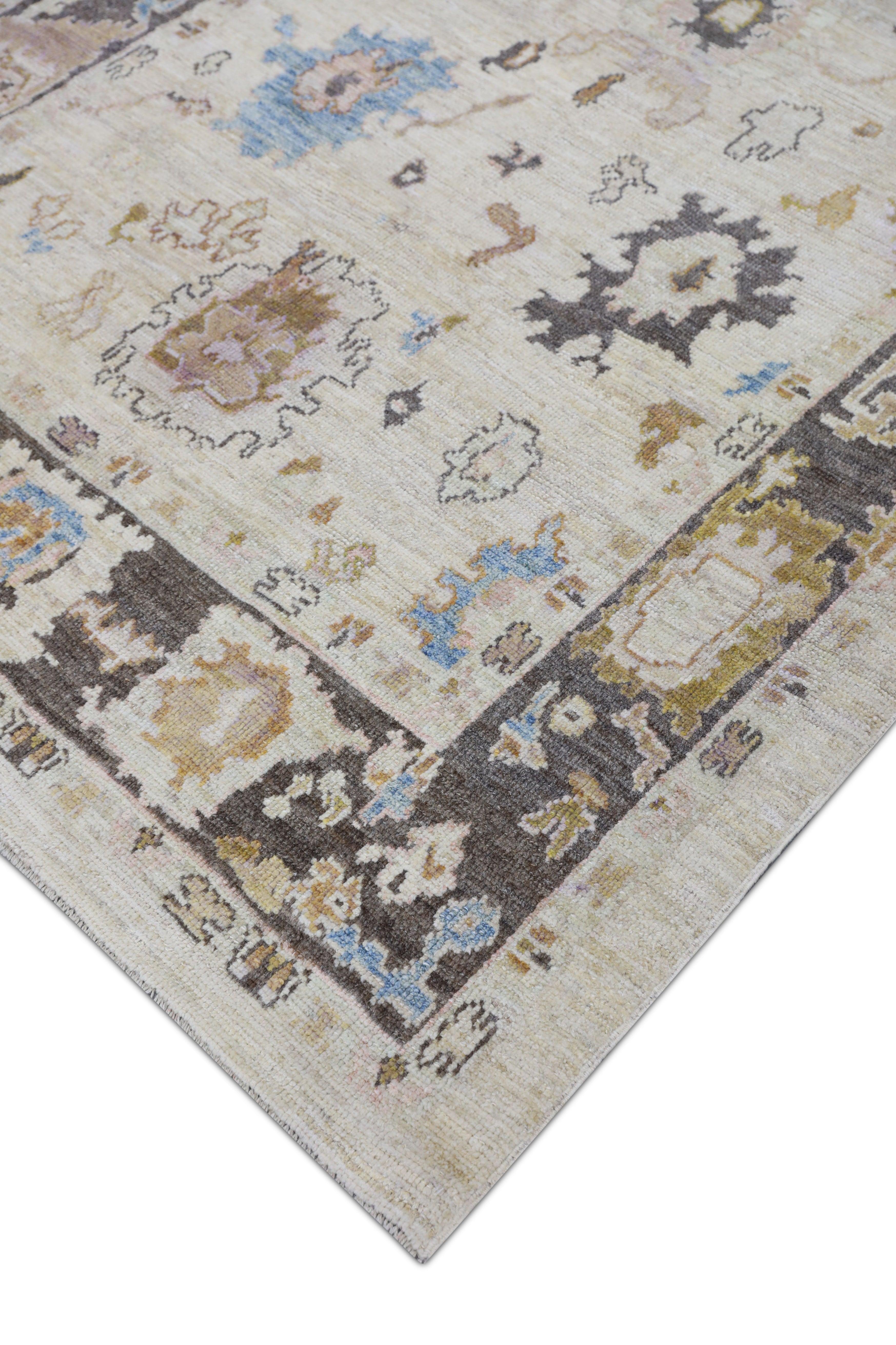 Hand-Knotted Oushak Rug Oriental Hand Knotted Turkish Oushak 5'9