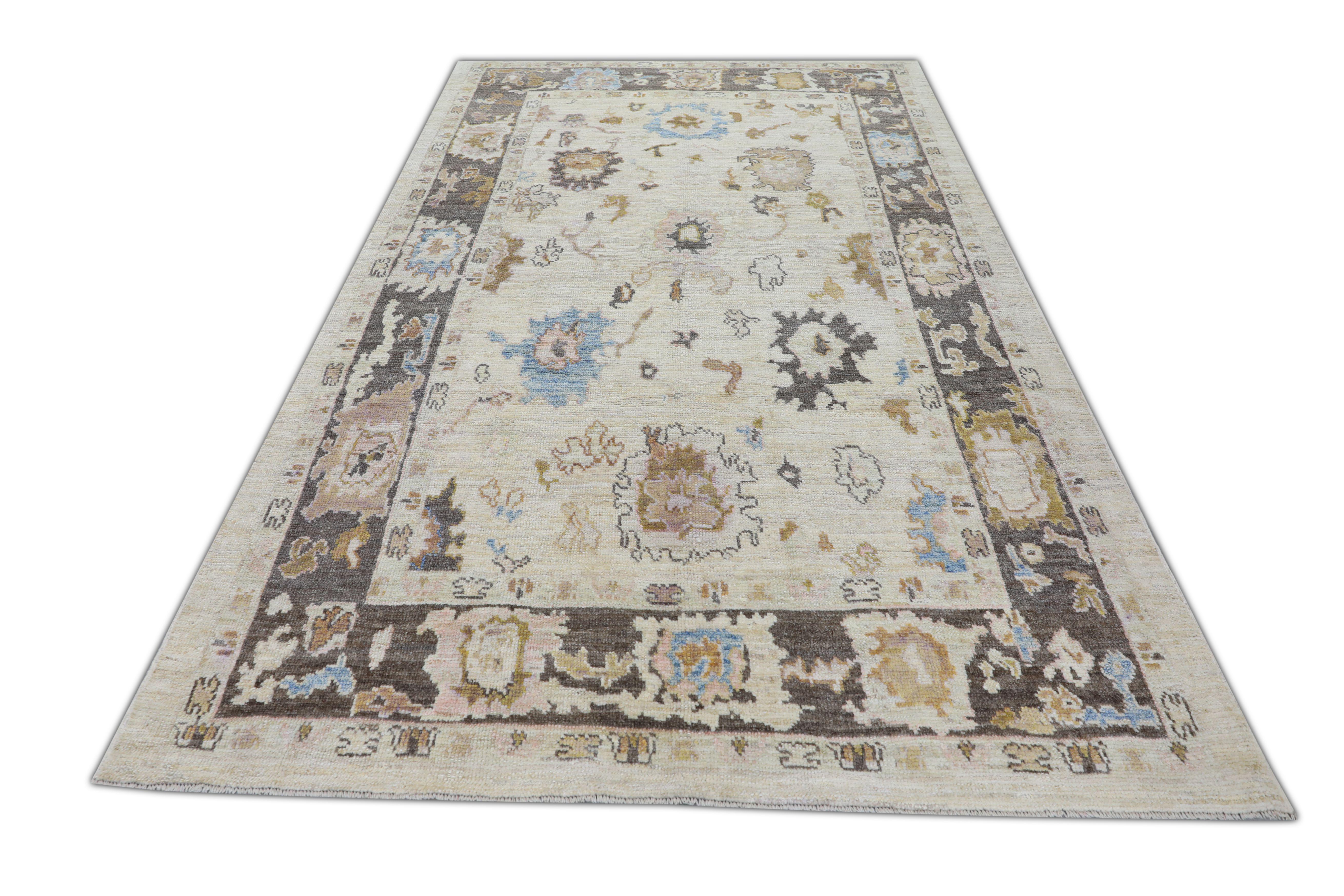 Wool Oushak Rug Oriental Hand Knotted Turkish Oushak 5'9