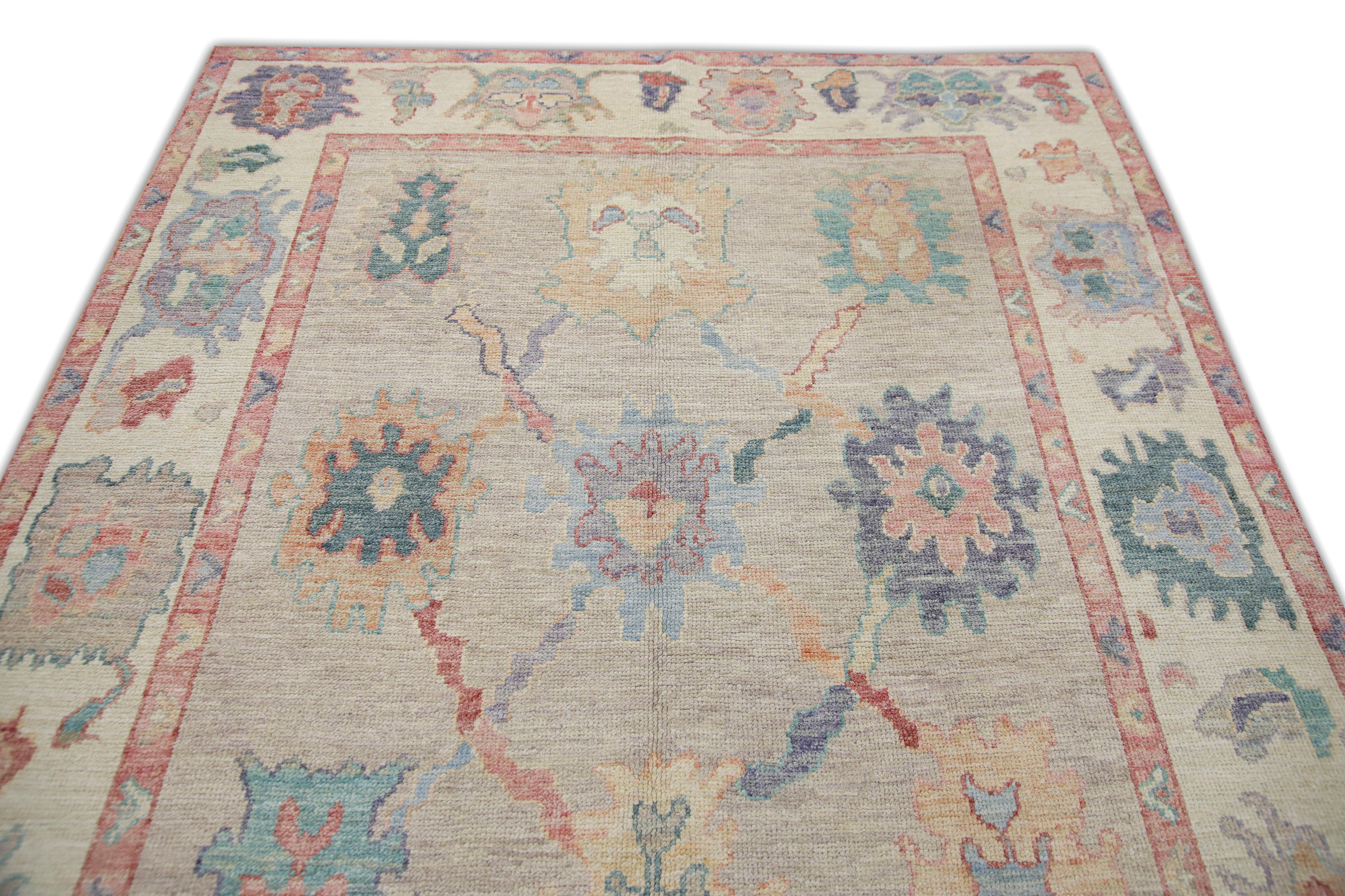 Oushak Rug Oriental Hand Knotted Turkish Oushak 6' x 9'3
