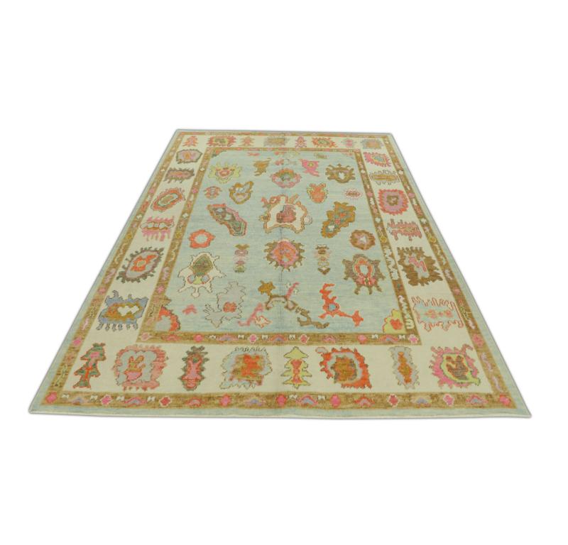 Oushak Rug Oriental Hand Knotted Turkish Oushak 6'1