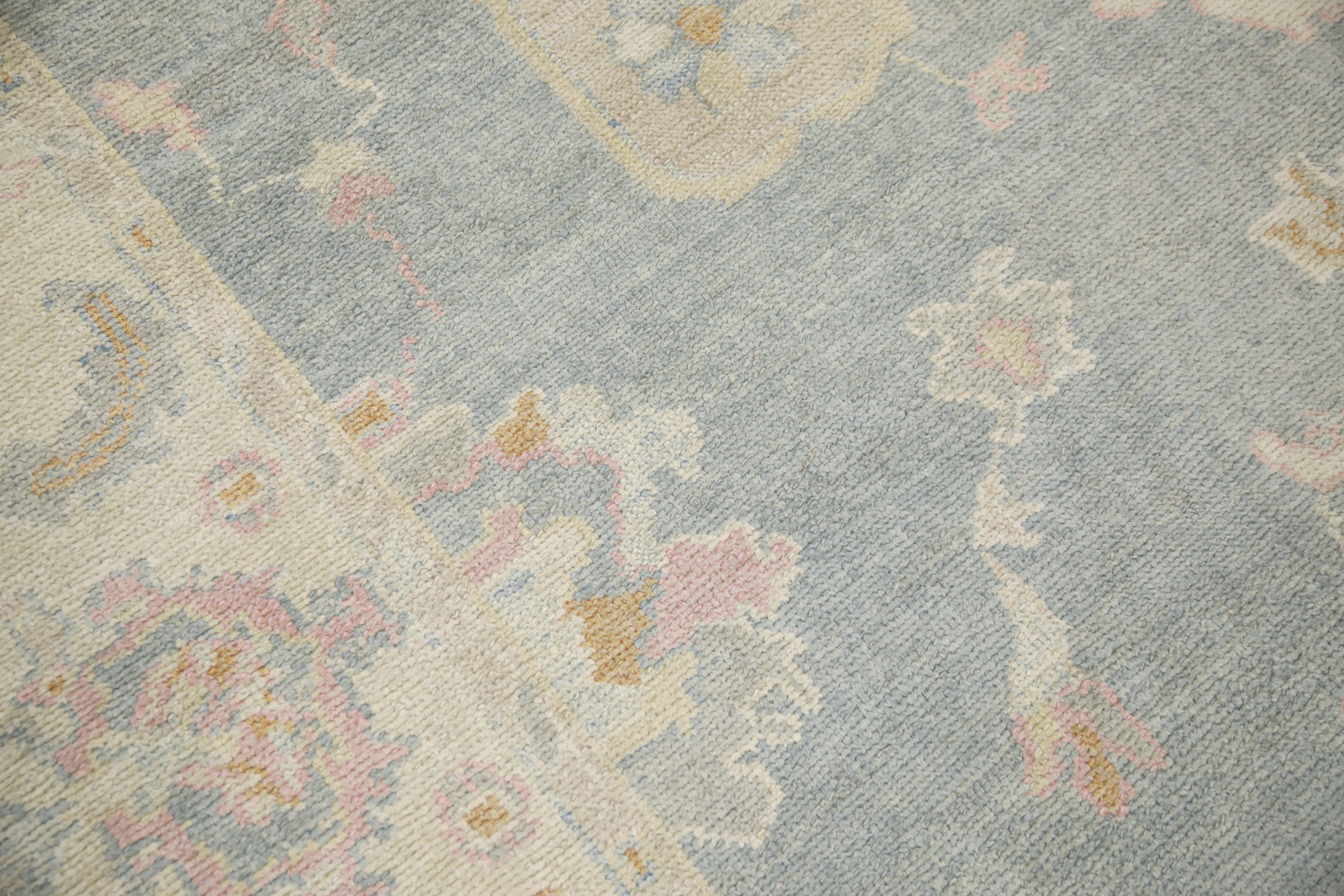 Tapis oriental noué à la main turc Oushak 6'2