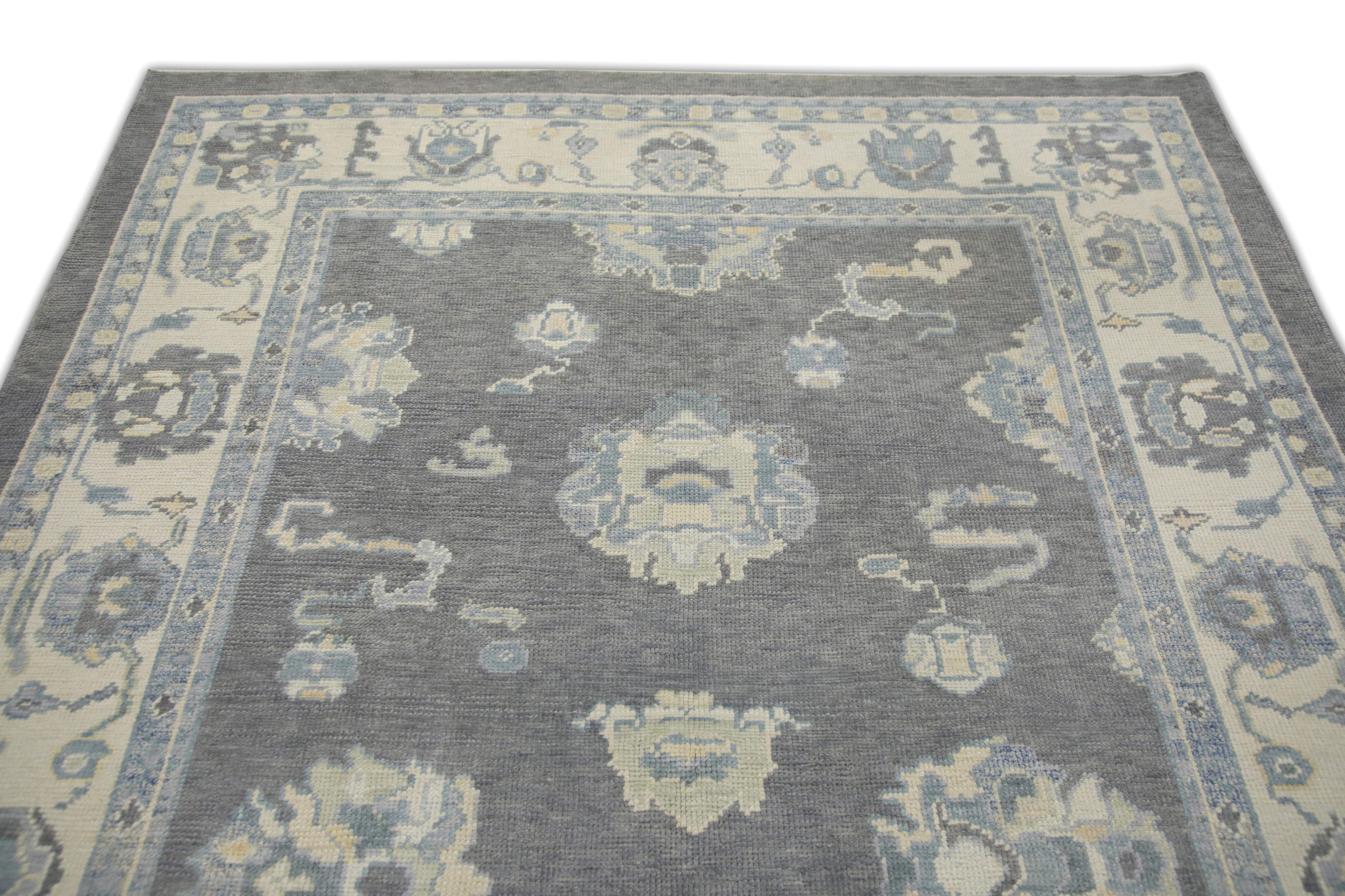Contemporary Oushak Rug Oriental Hand Knotted Turkish Oushak 6'3