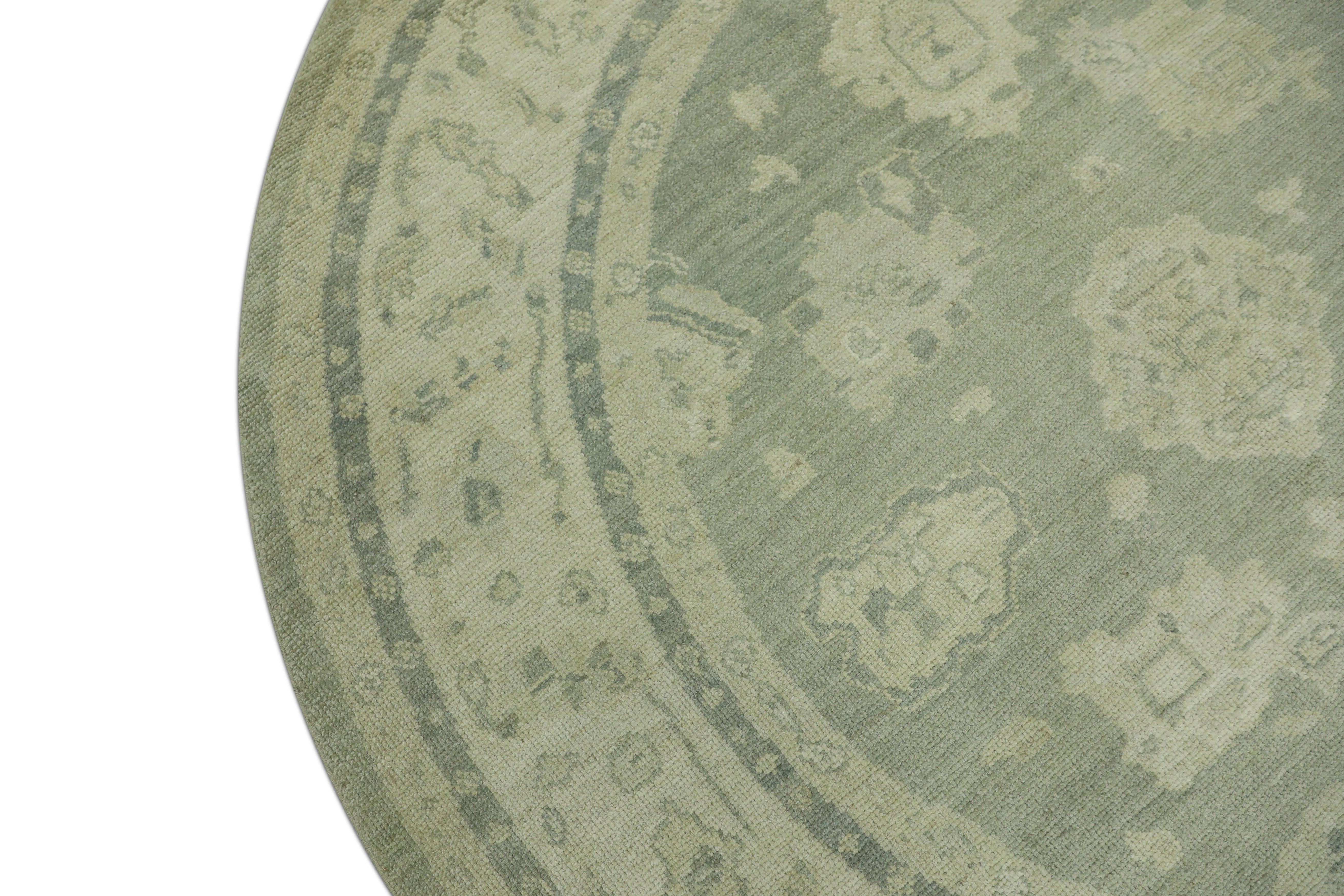 Hand-Knotted Oushak Rug Oriental Hand Knotted Turkish Oushak 6'9