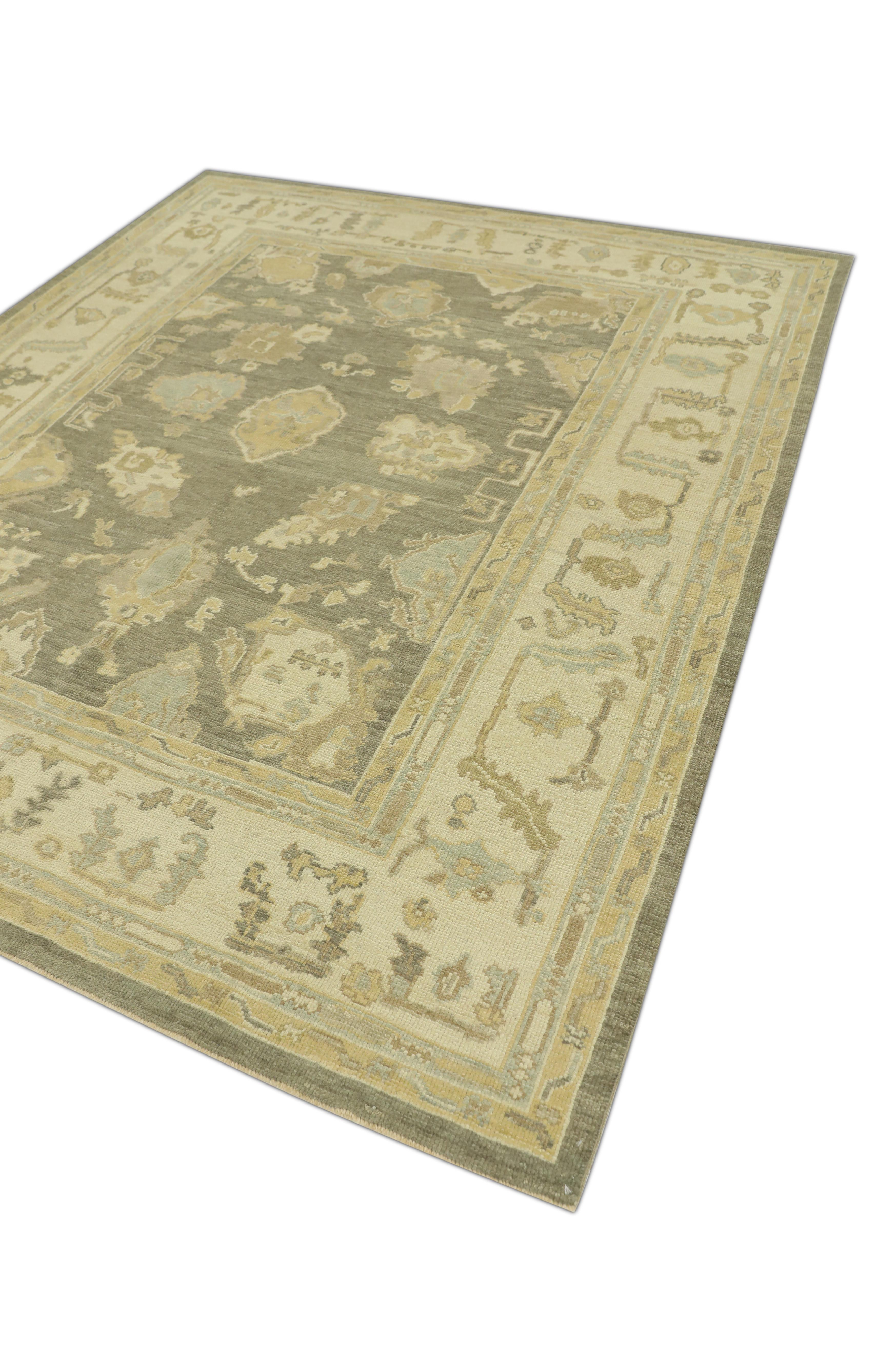 Oushak Rug Oriental Hand Knotted Turkish Oushak 7'7