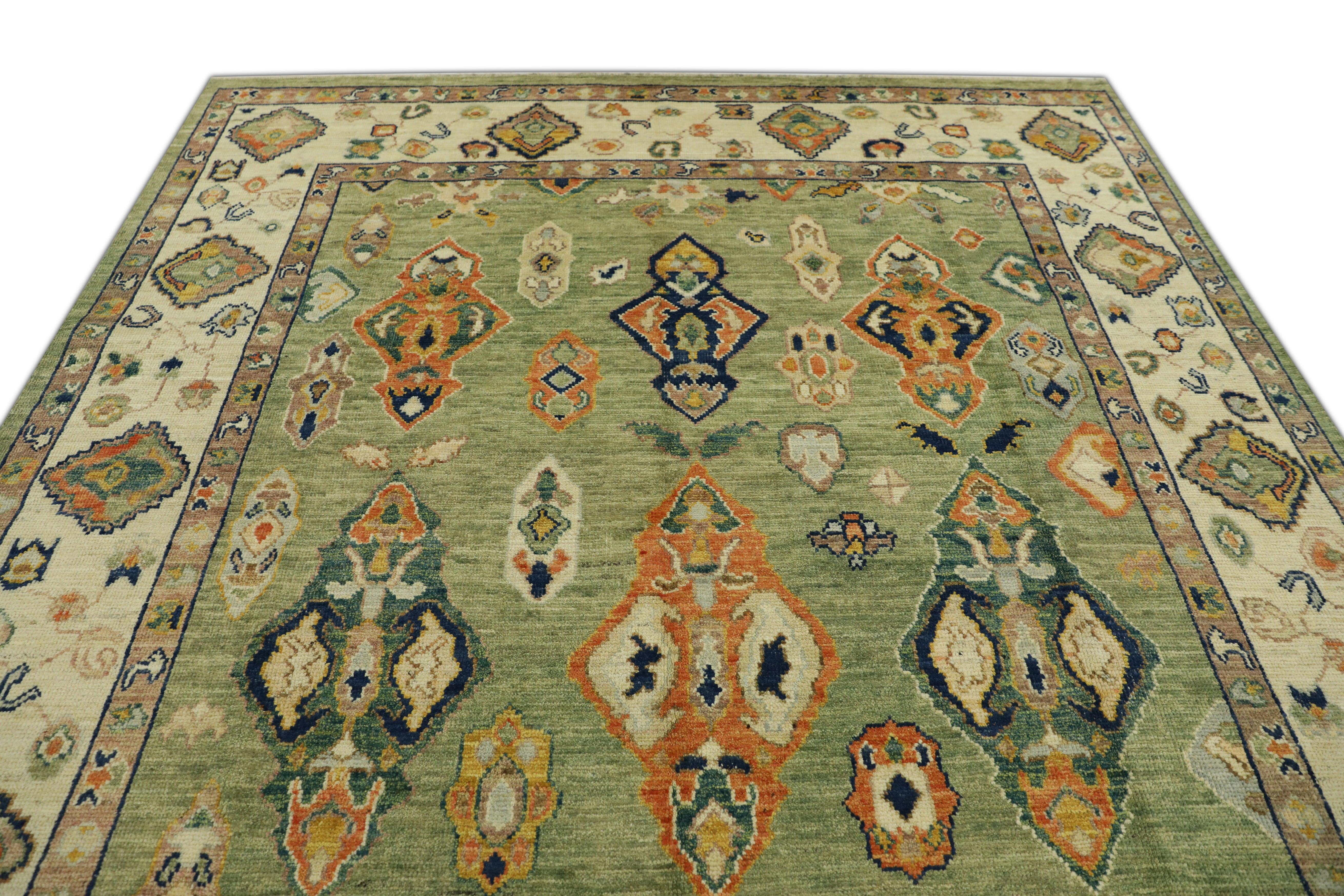 Oushak Rug Oriental Hand Knotted Turkish Oushak 7'8