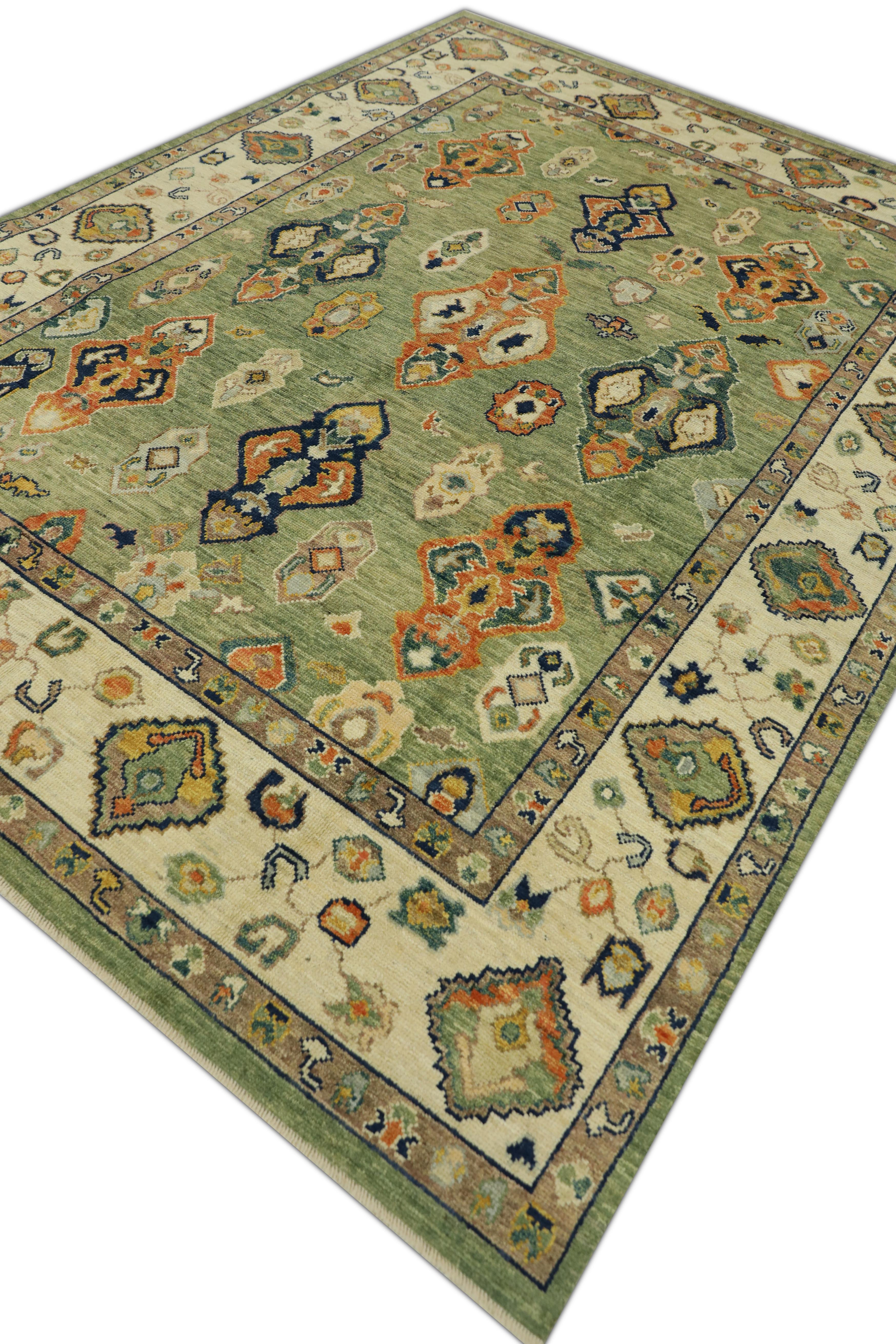 Oushak Rug Oriental Hand Knotted Turkish Oushak 7'8