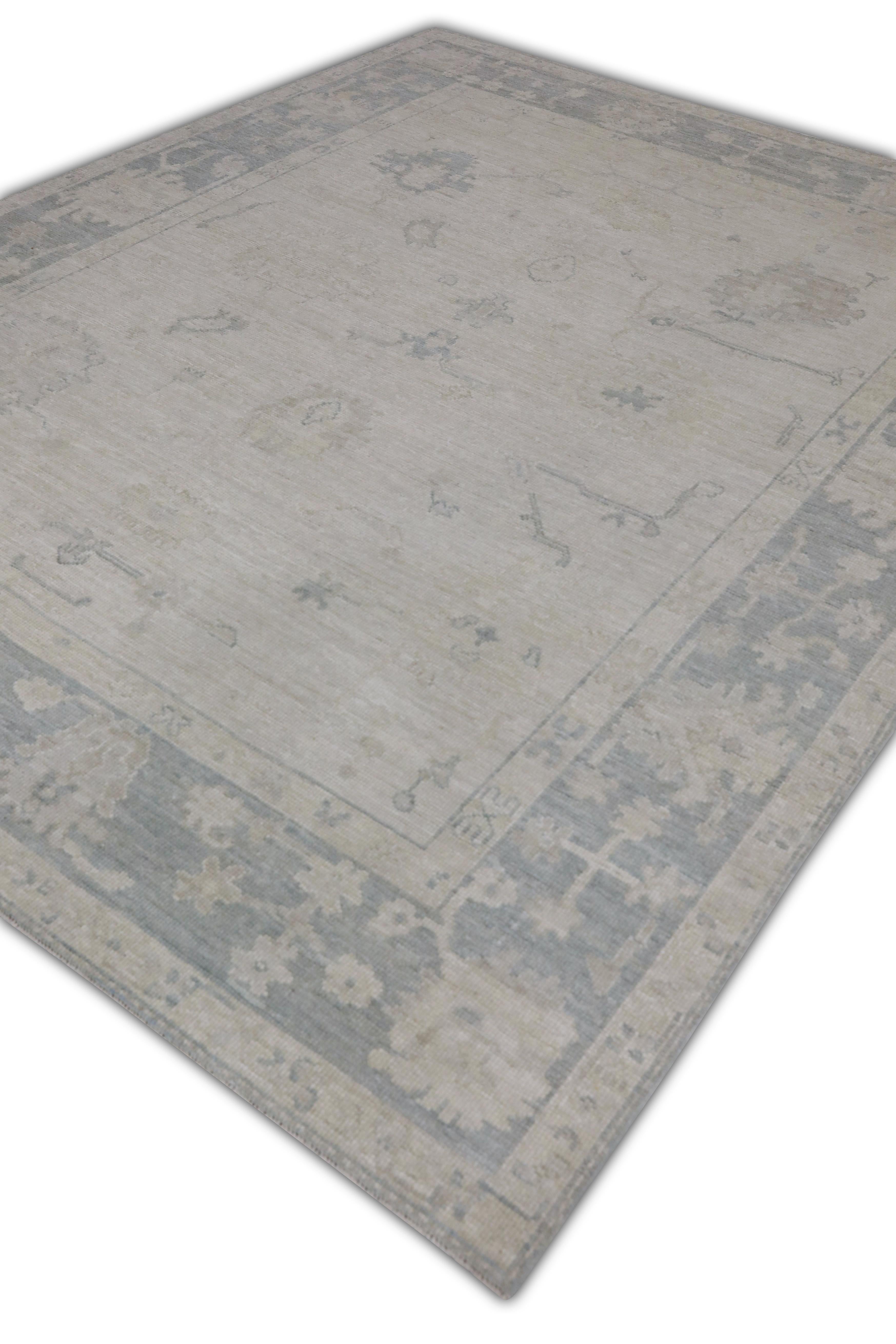 Tapis oriental noué à la main turc Oushak 7'9