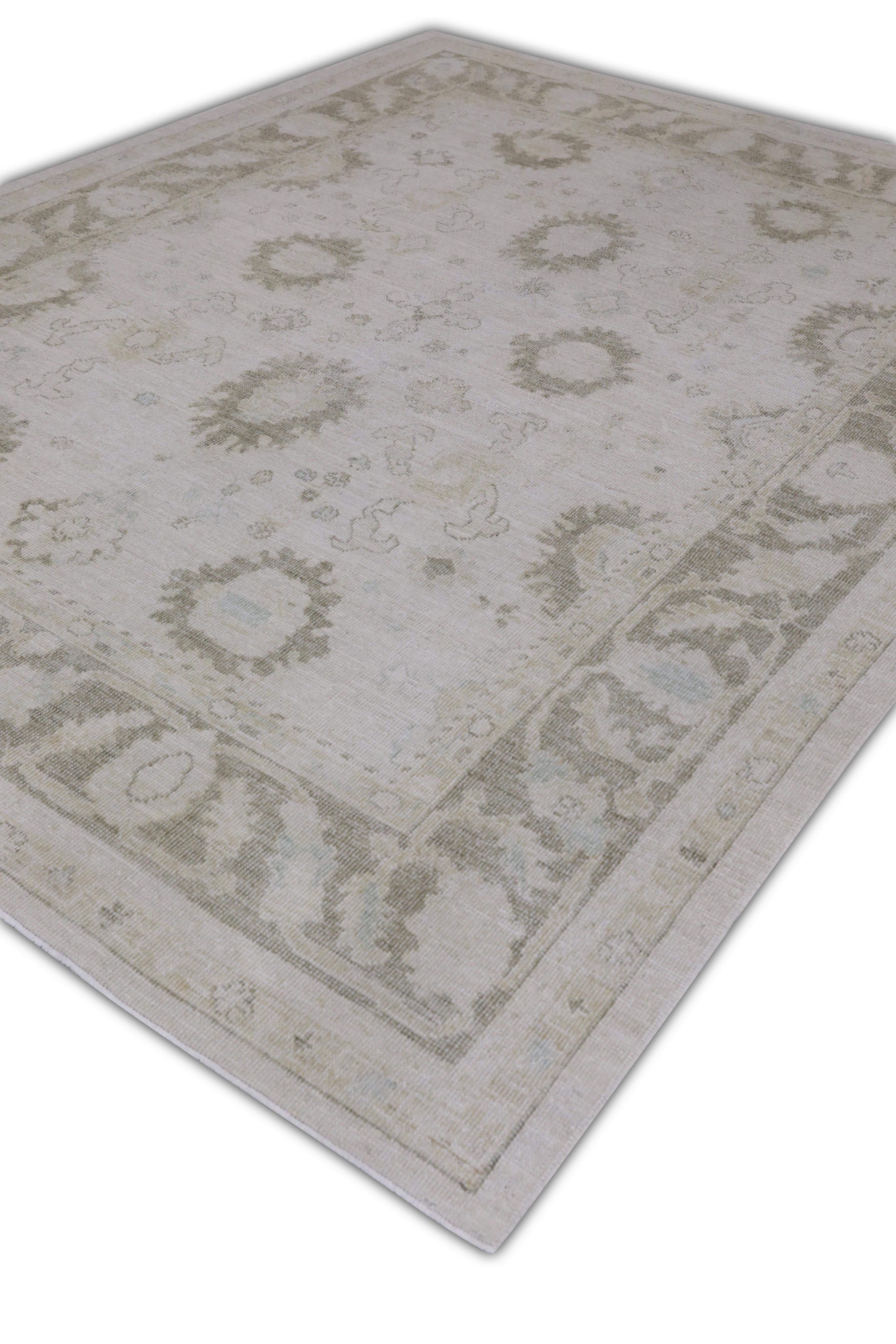 Alfombra Oushak Oriental Anudada a Mano Turca Oushak 8' x 10'5