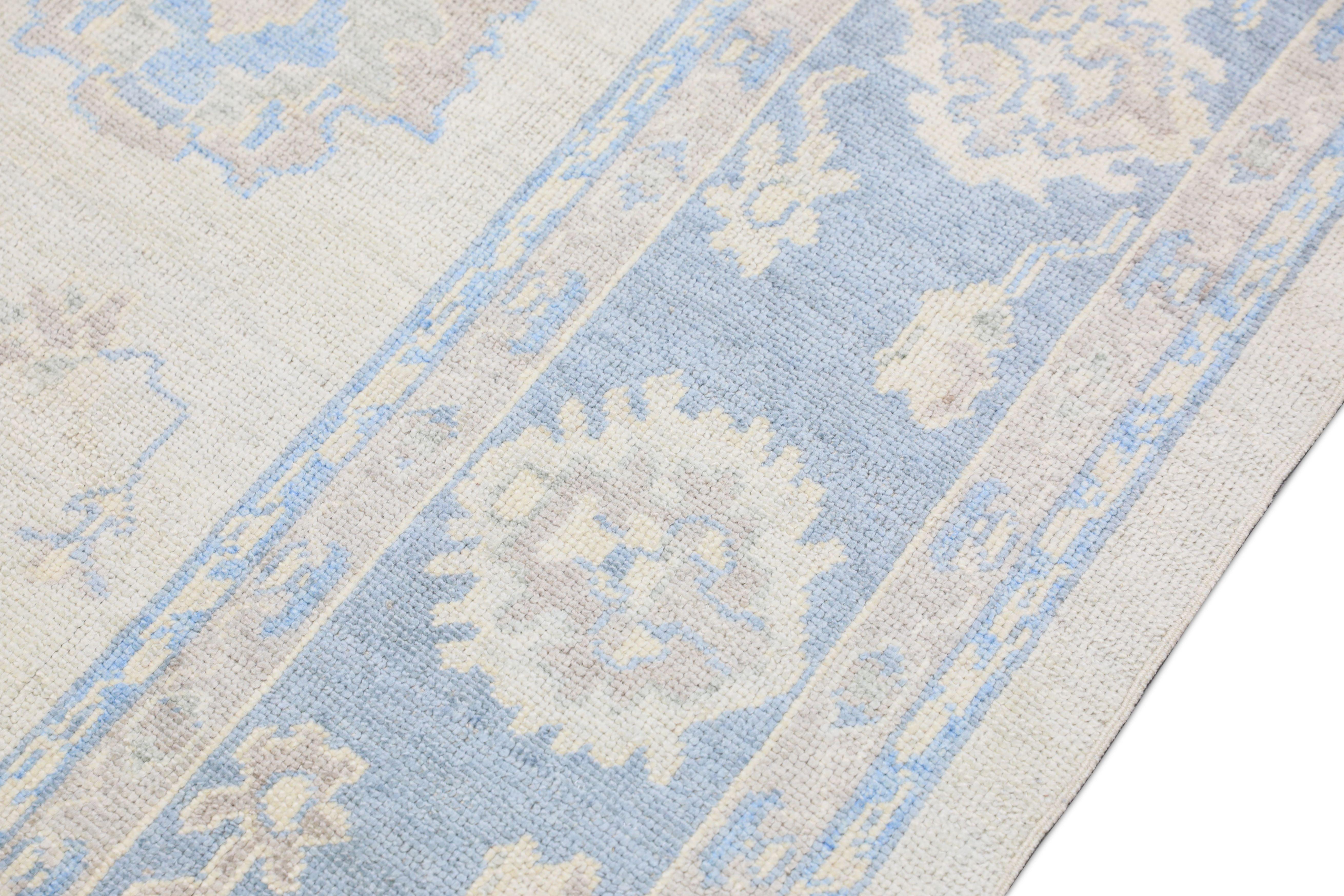 Tapis oriental noué à la main turc Oushak 8' x 9'9