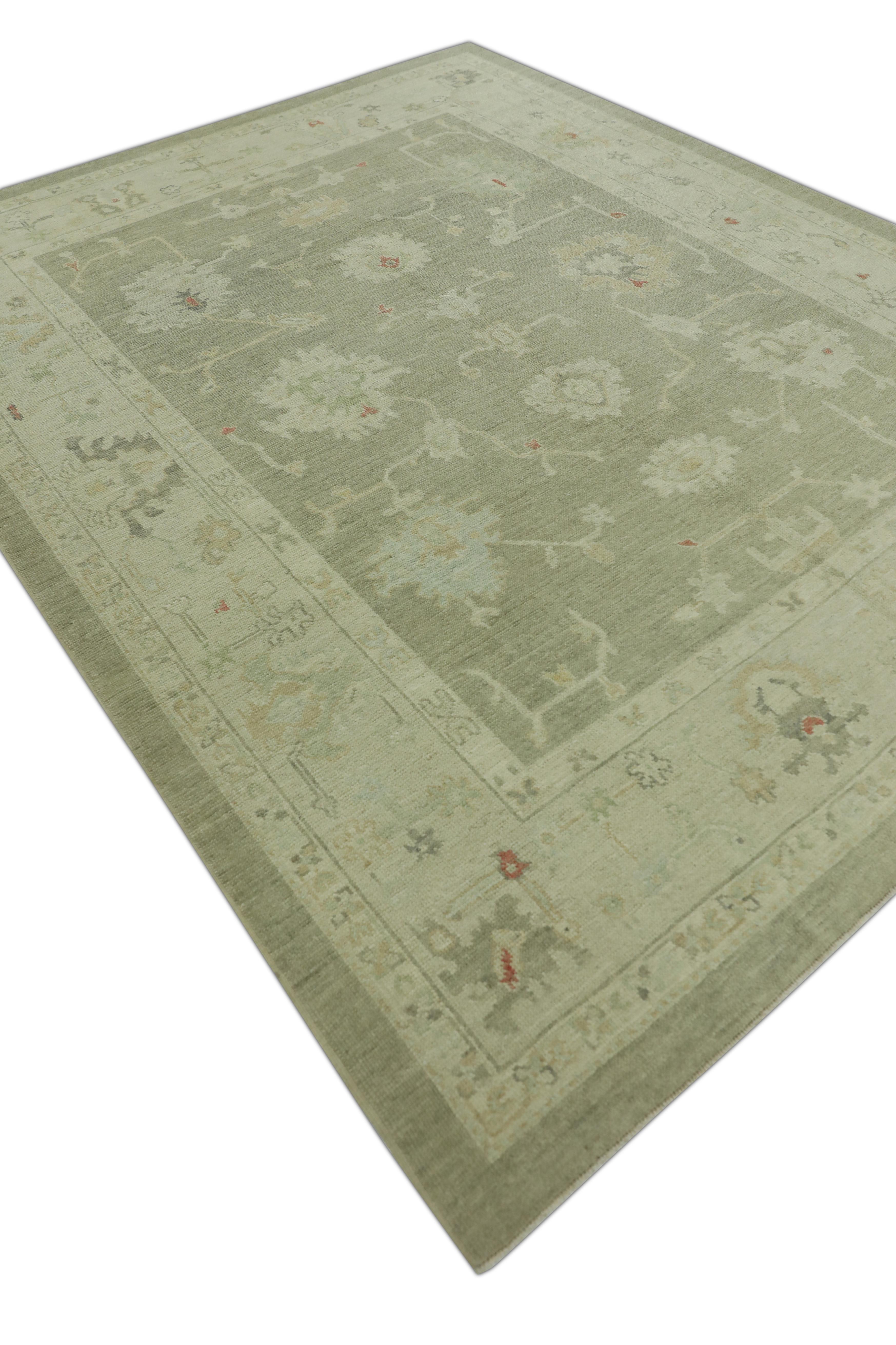 Oushak Rug Oriental Hand Knotted Turkish Oushak 8'1