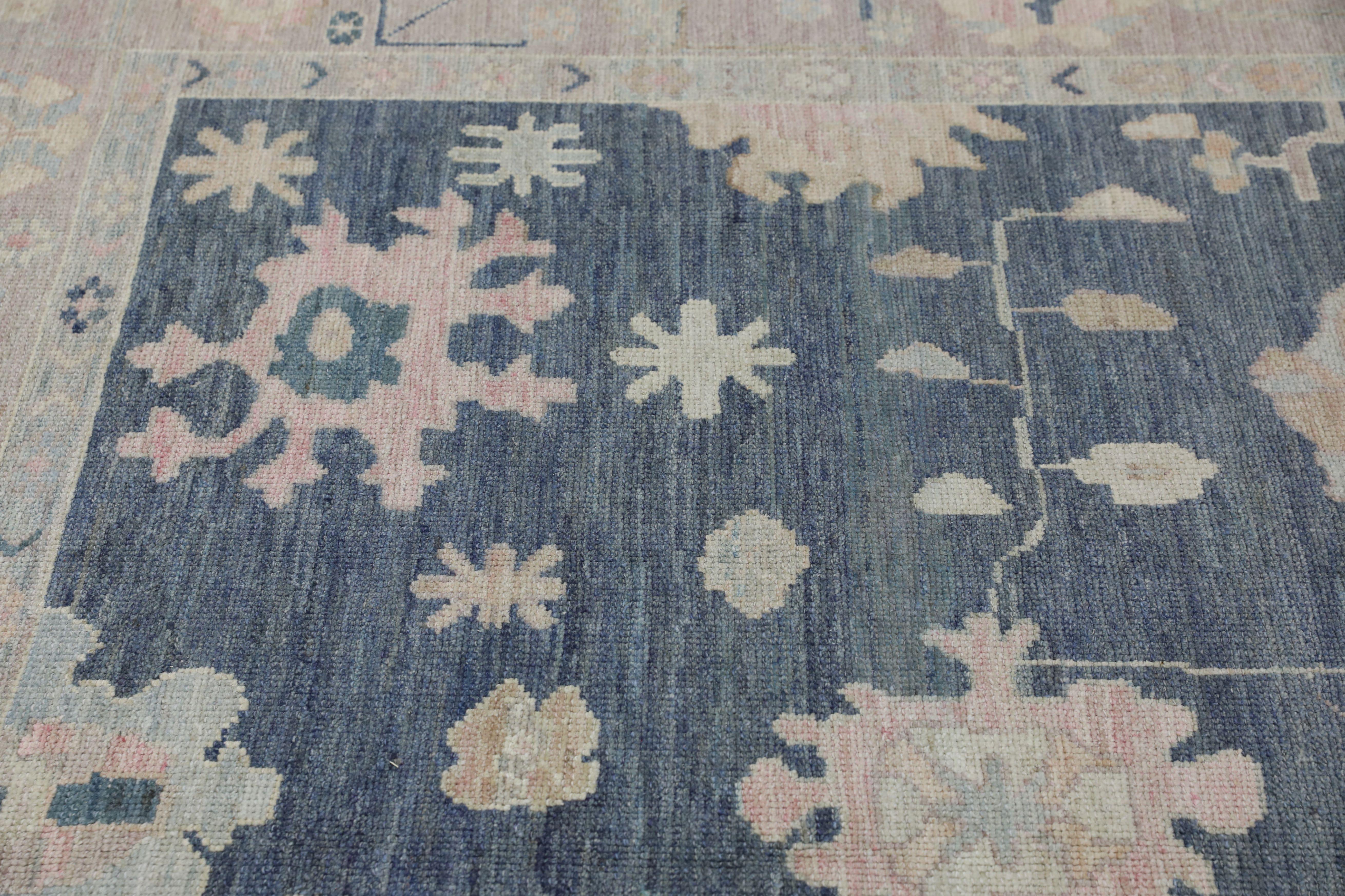 Contemporary Oushak Rug Oriental Hand Knotted Turkish Oushak 8'1