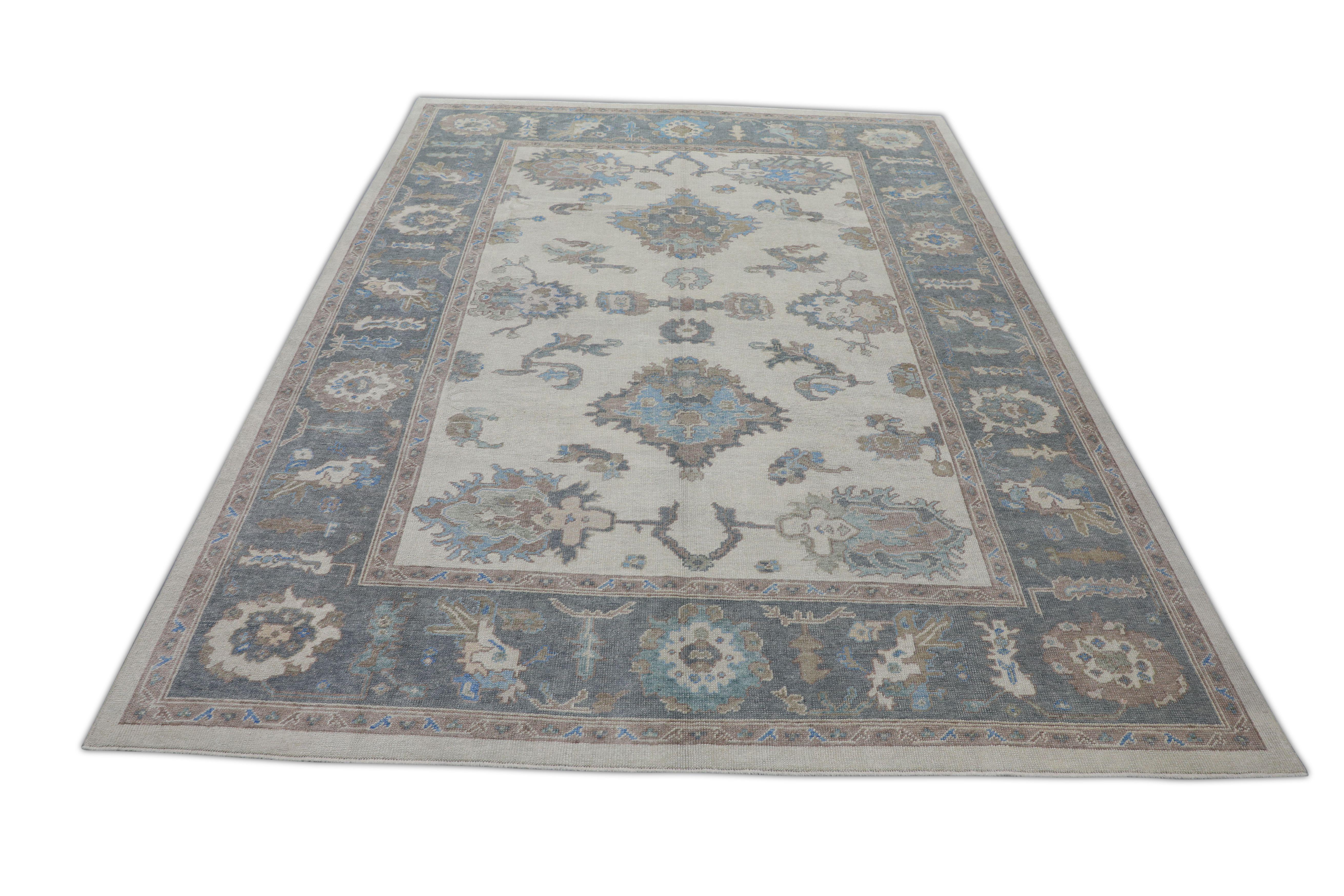 Alfombra Oushak Oriental Anudada a Mano Turca Oushak 8'11