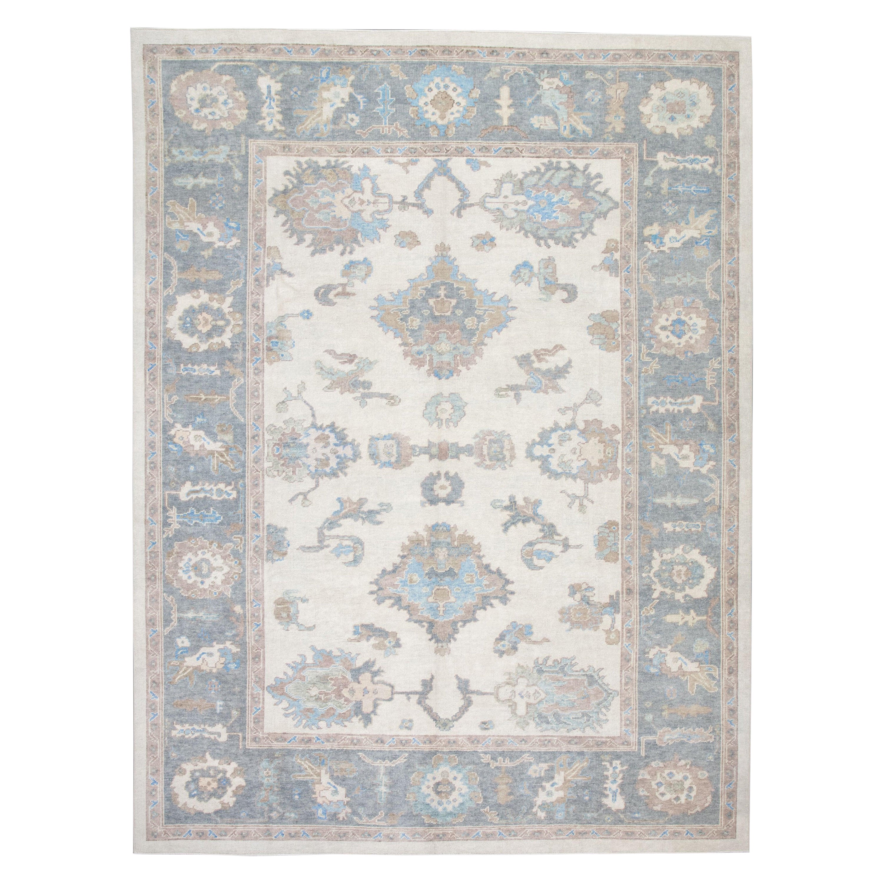Oushak-Teppich Orientalischer handgeknüpfter türkischer Oushak 8'11" x 11'11" #3169