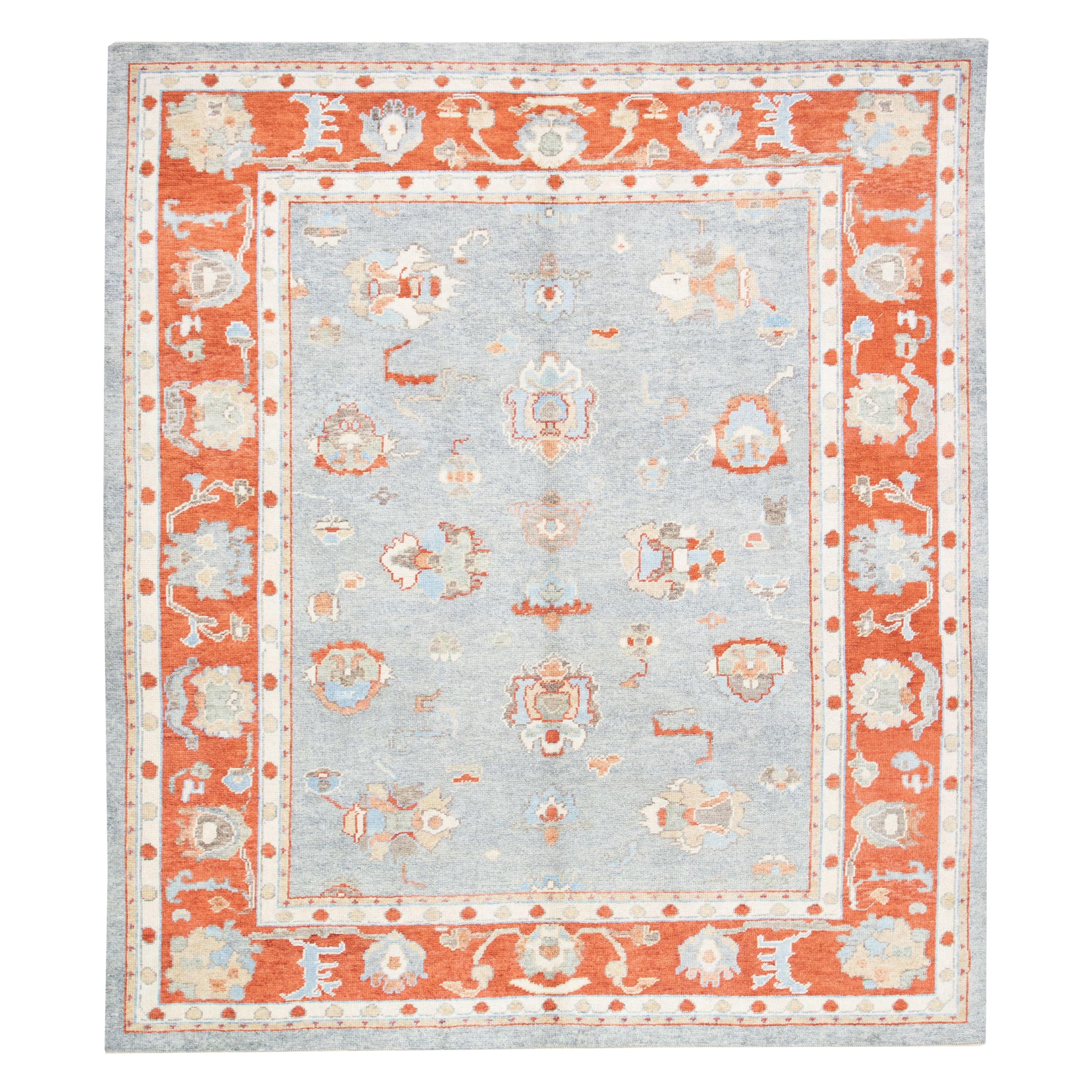 Oushak-Teppich Orientalischer handgeknüpfter türkischer Oushak 8'3" x 9'5" #3104