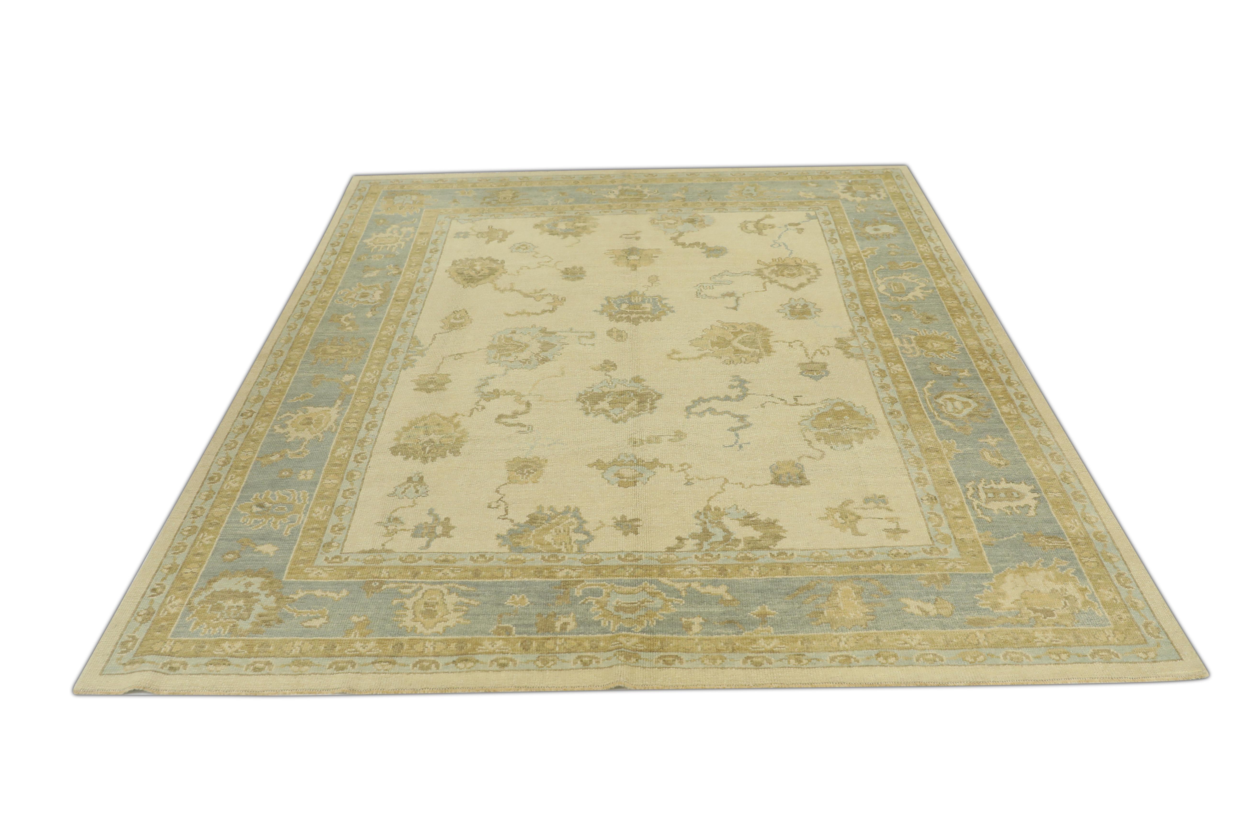 Annodato a mano Oushak Rug Oriental Hand Knotted Turkish Oushak 8'3