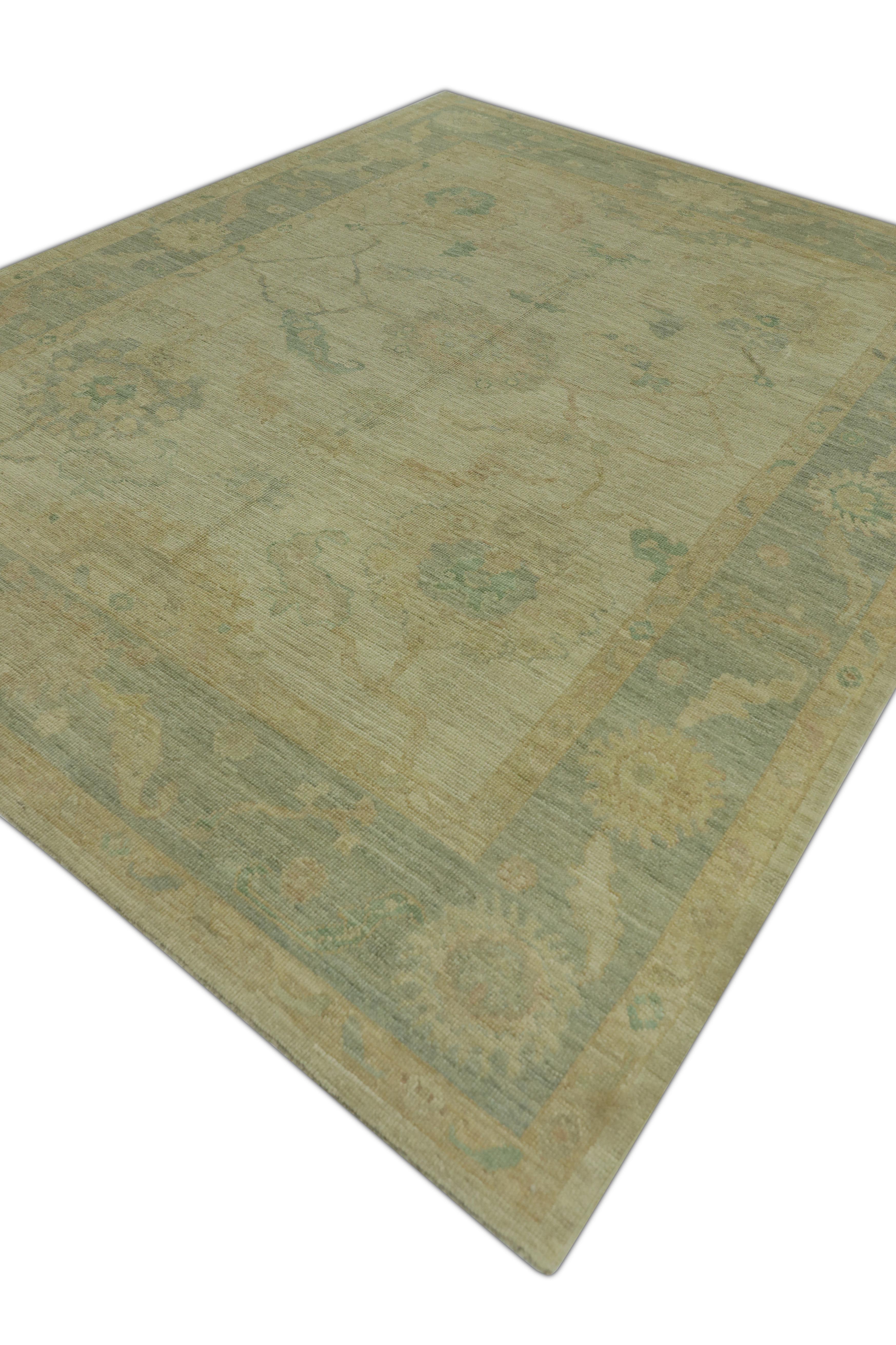 Oushak Rug Oriental Hand Knotted Turkish Oushak 8'4