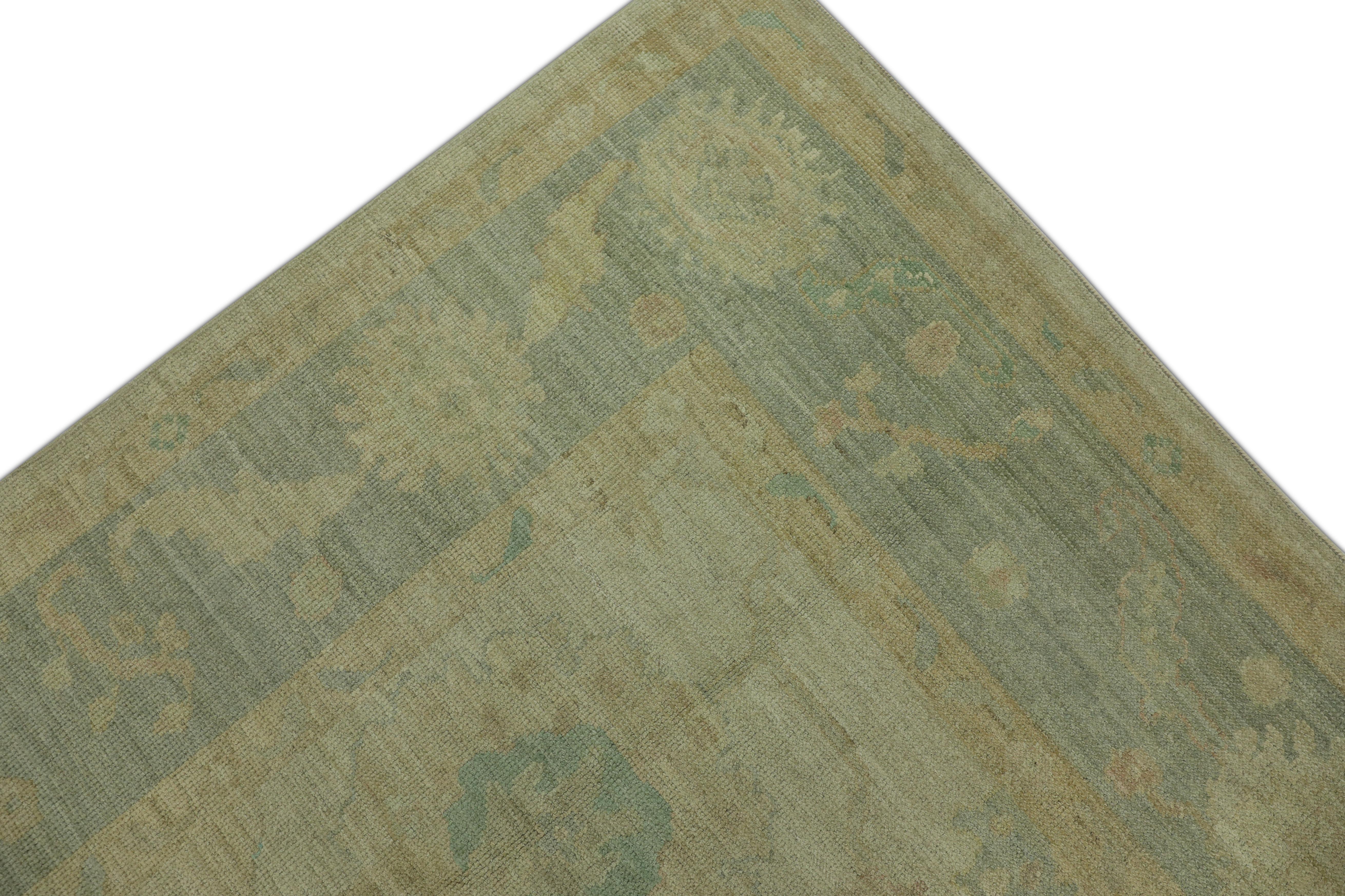 Contemporary Oushak Rug Oriental Hand Knotted Turkish Oushak 8'4