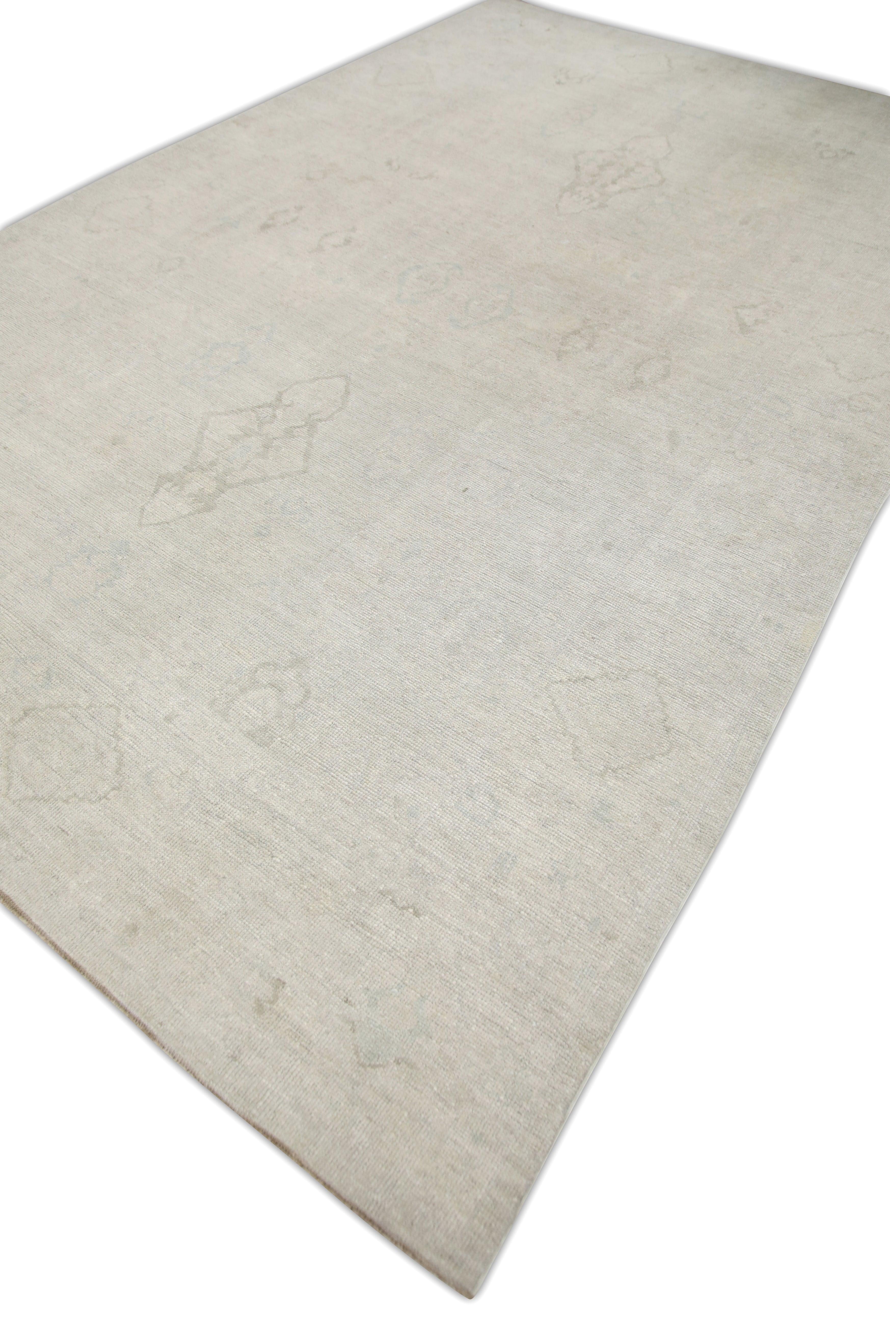 Tapis oriental noué à la main turc Oushak 8'4