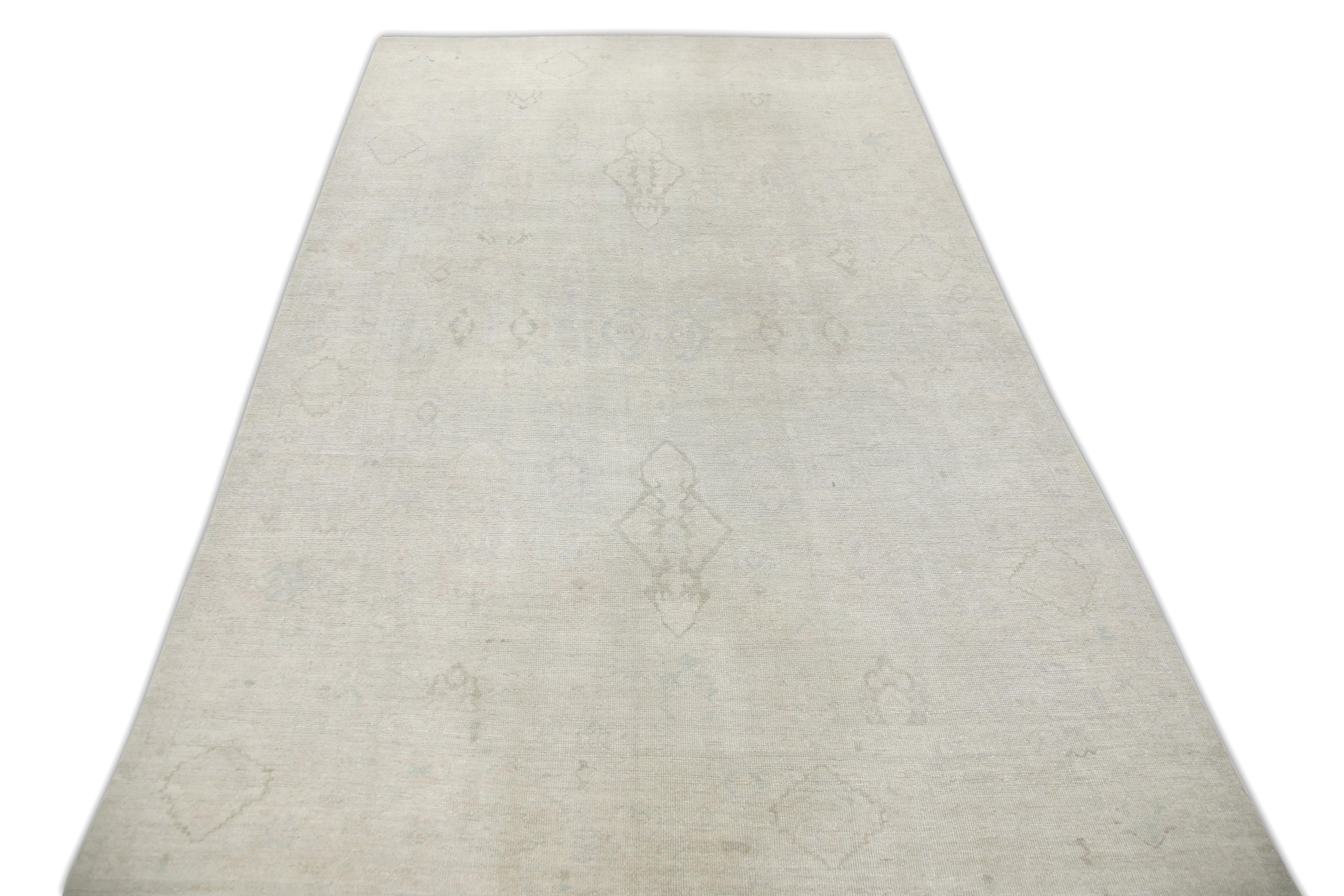 Noué à la main Tapis oriental noué à la main turc Oushak 8'4