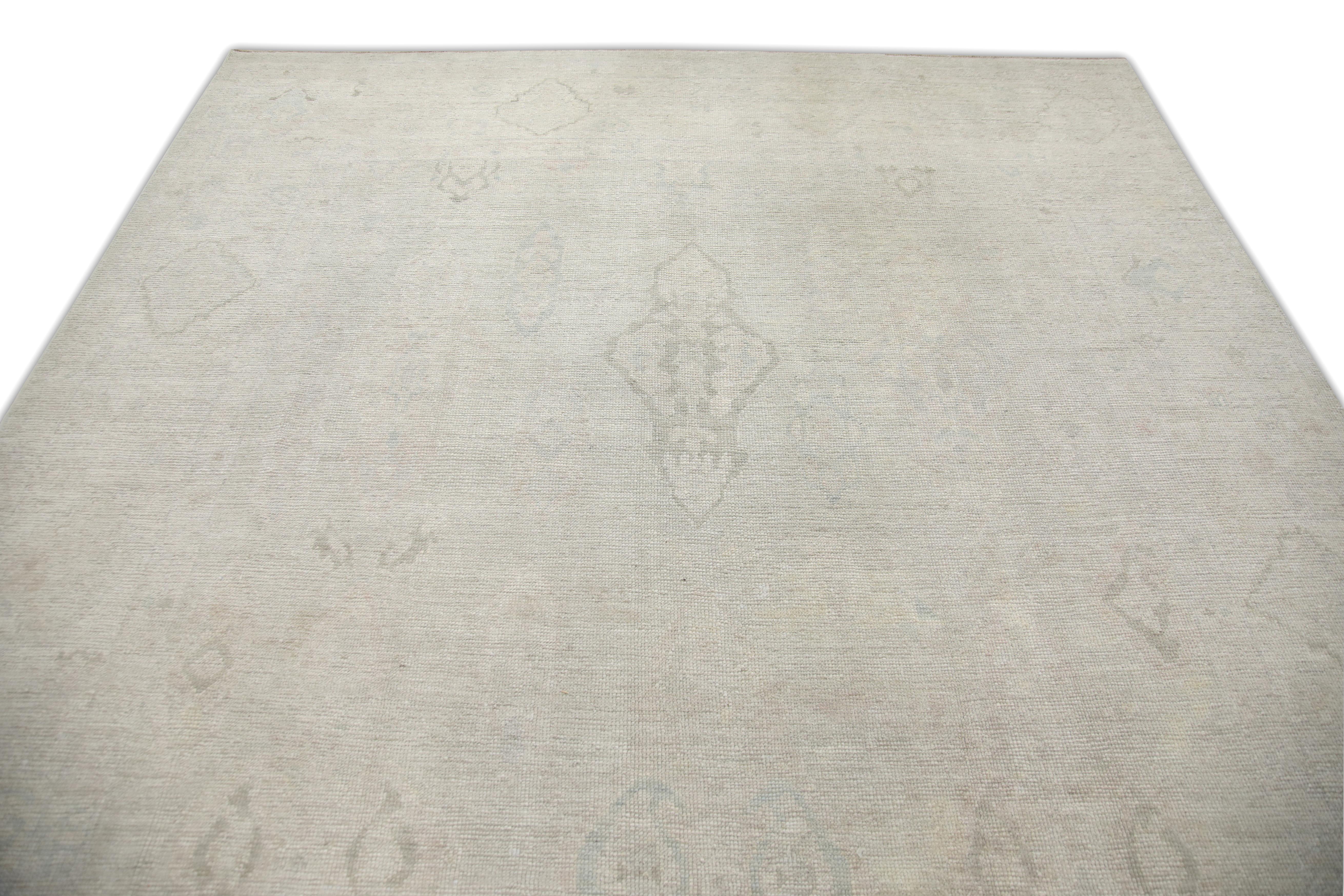 Tapis oriental noué à la main turc Oushak 8'4