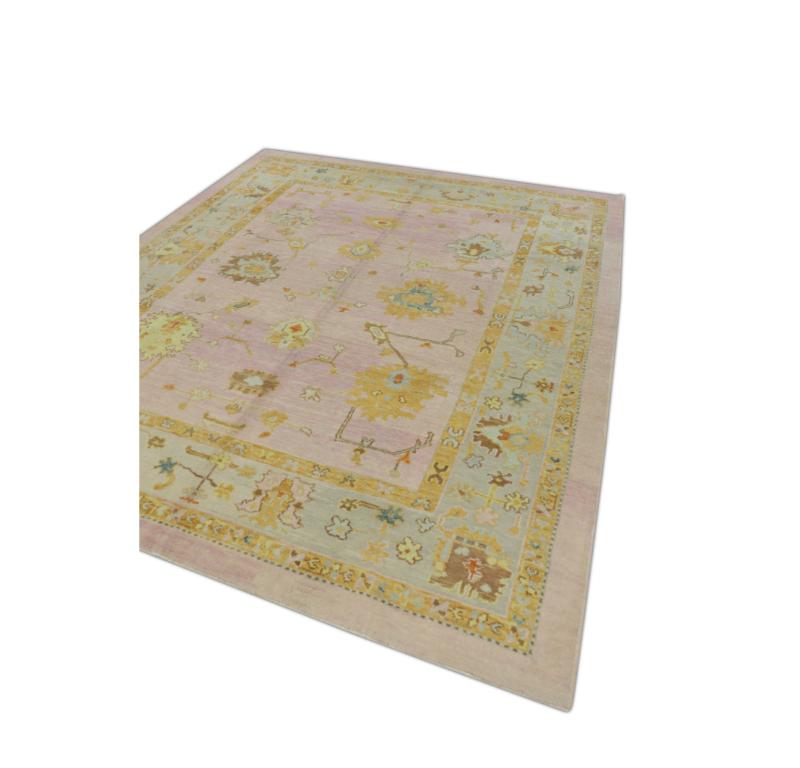 Hand-Knotted Oushak Rug Oriental Hand Knotted Turkish Oushak 8'5
