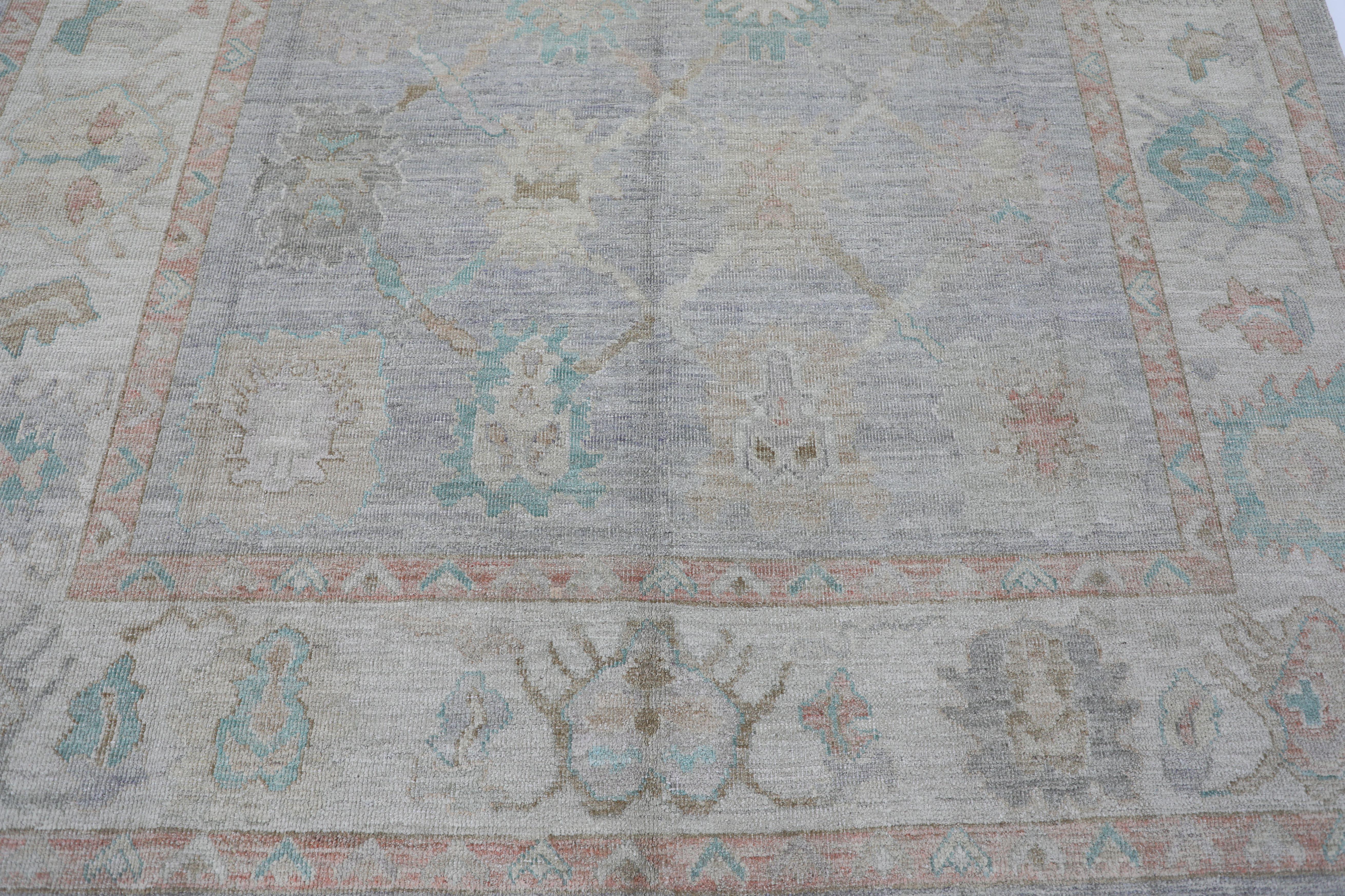 Hand-Knotted Oushak Rug Oriental Hand Knotted Turkish Oushak 8'6