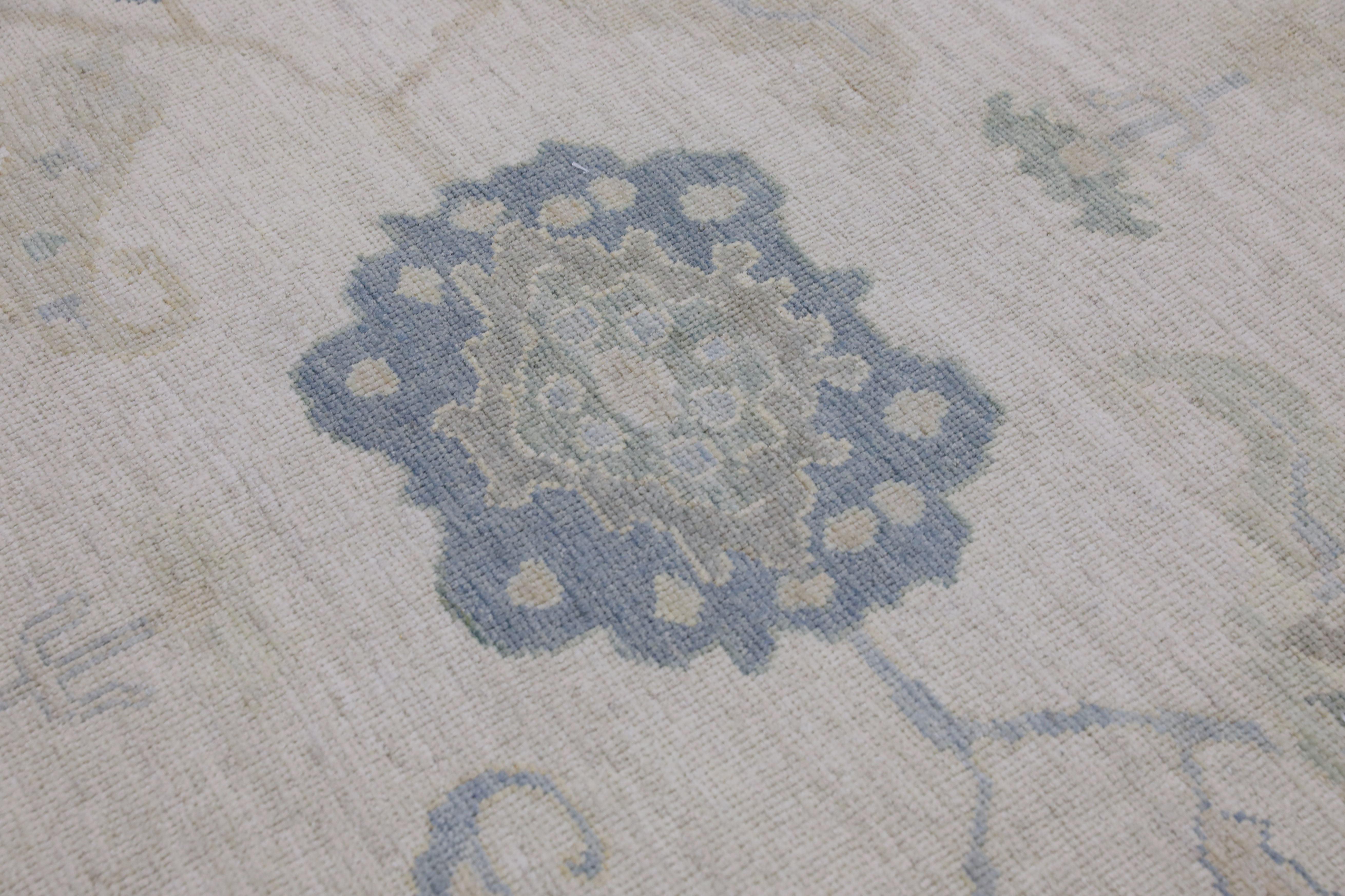 Tapis oriental noué à la main turc Oushak 8'6