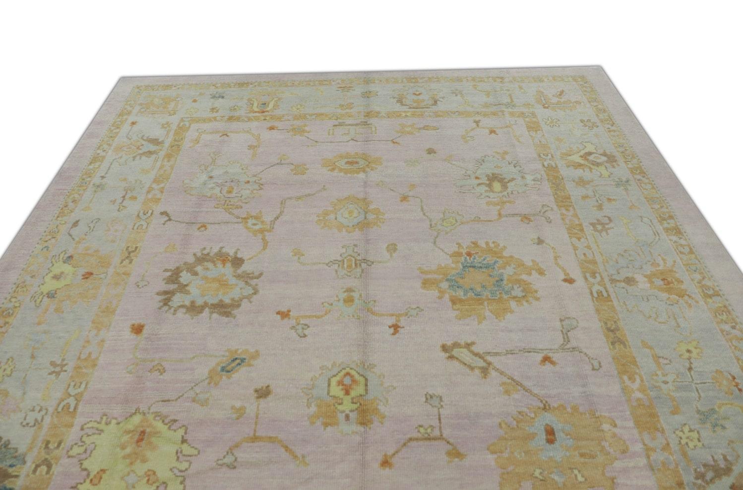 Noué à la main Tapis oriental noué à la main turc Oushak 8'6