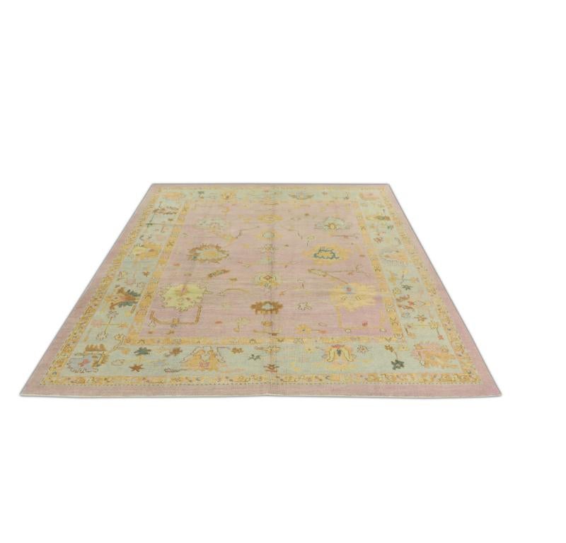 Tapis oriental noué à la main turc Oushak 8'7