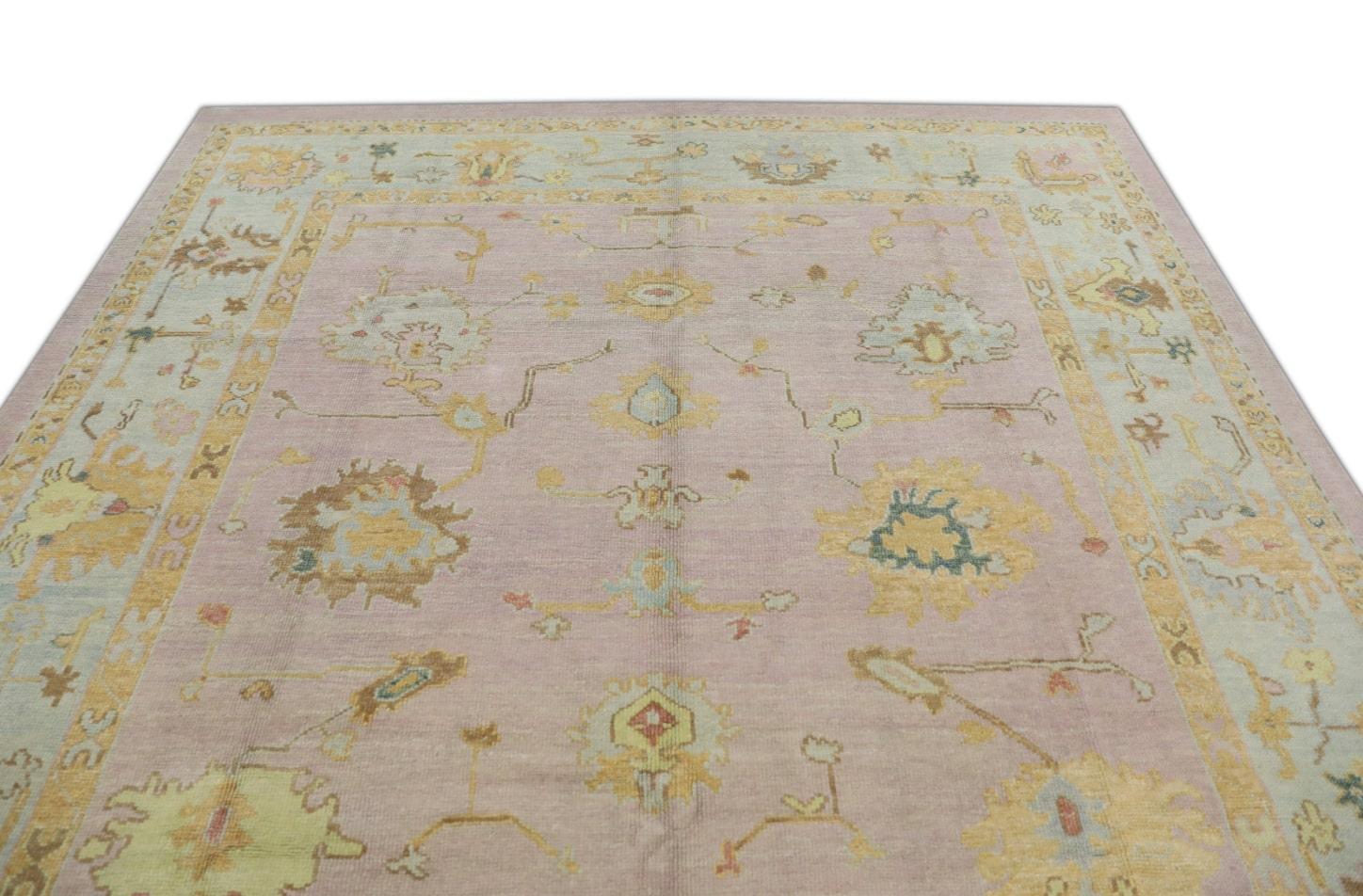 Noué à la main Tapis oriental noué à la main turc Oushak 8'7