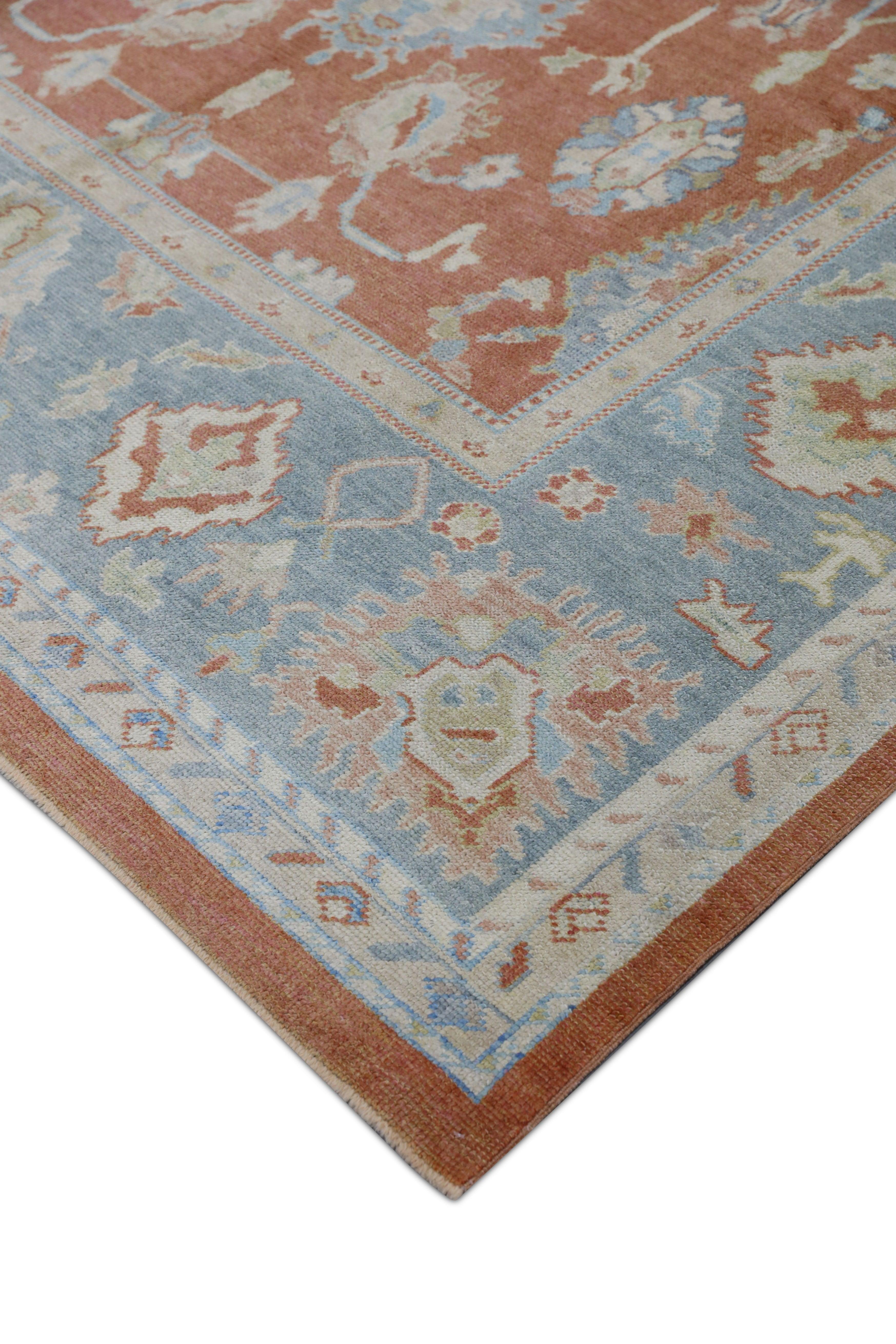 Hand-Knotted Oushak Rug Oriental Hand Knotted Turkish Oushak 8'9
