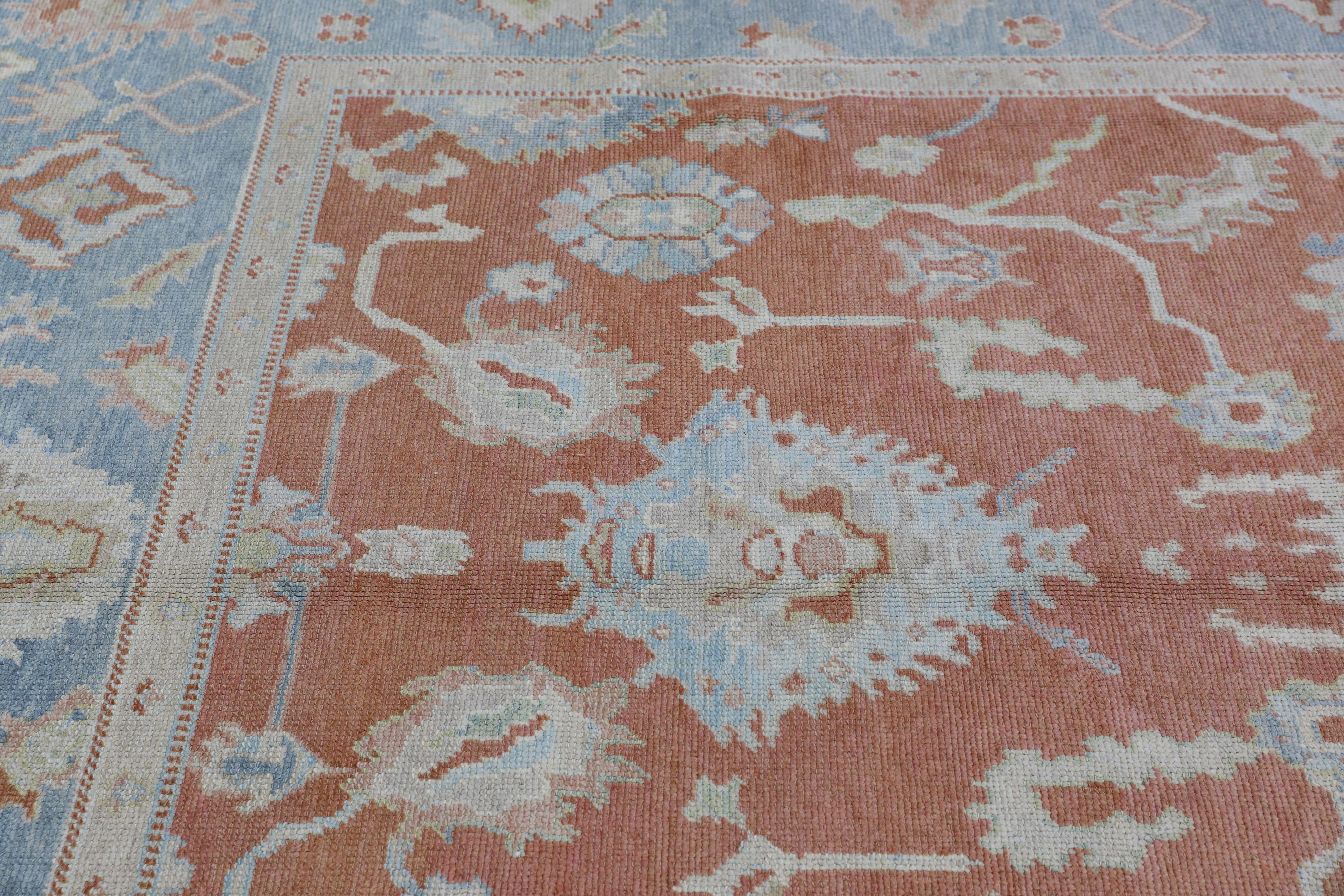 Oushak Rug Oriental Hand Knotted Turkish Oushak 8'9